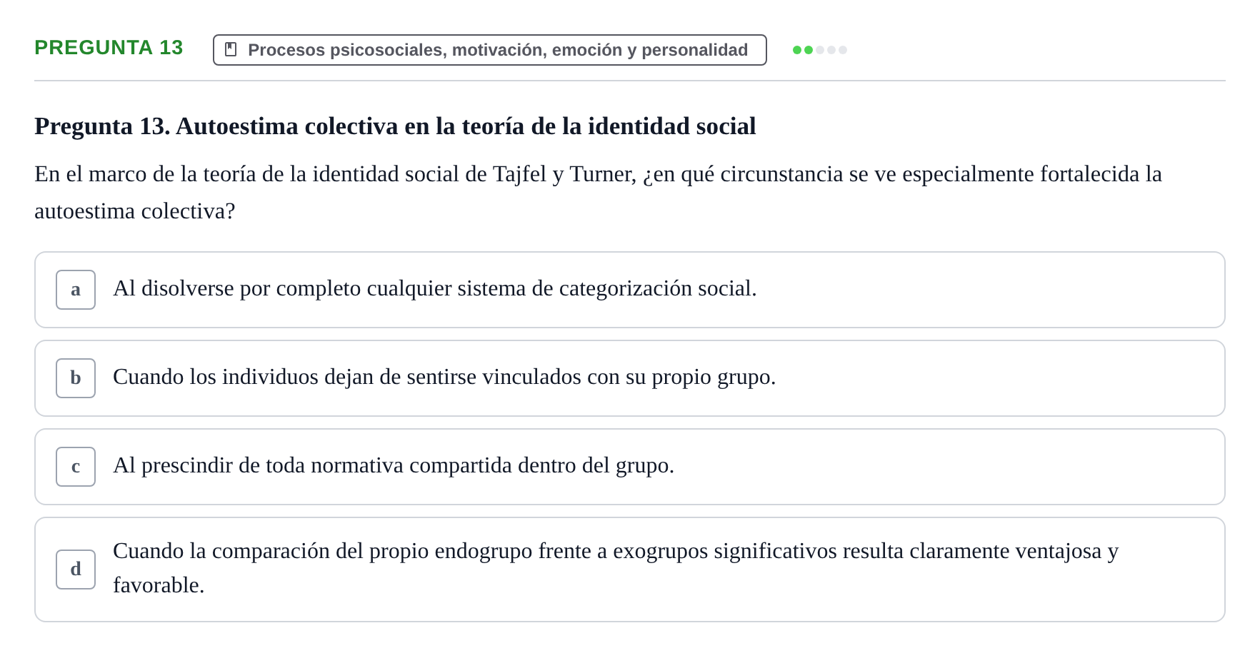 Enunciado: Pregunta 13