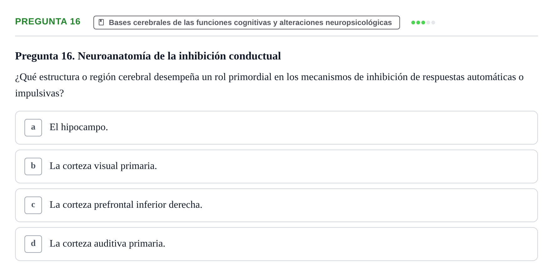 Enunciado: Pregunta 16