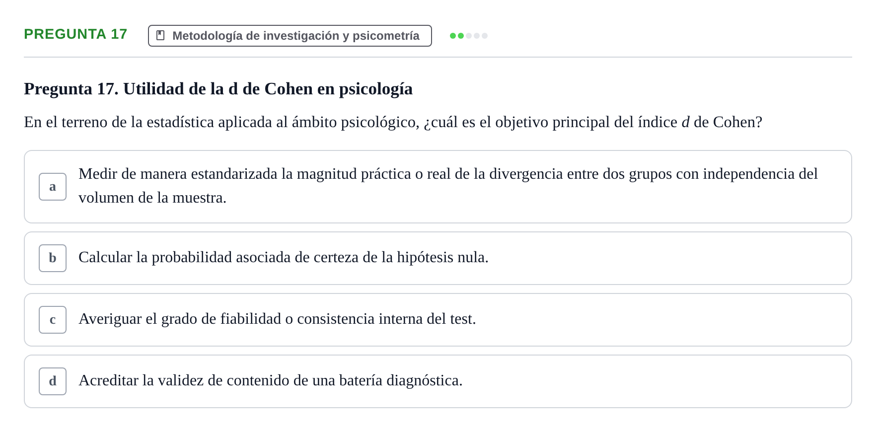 Enunciado: Pregunta 17