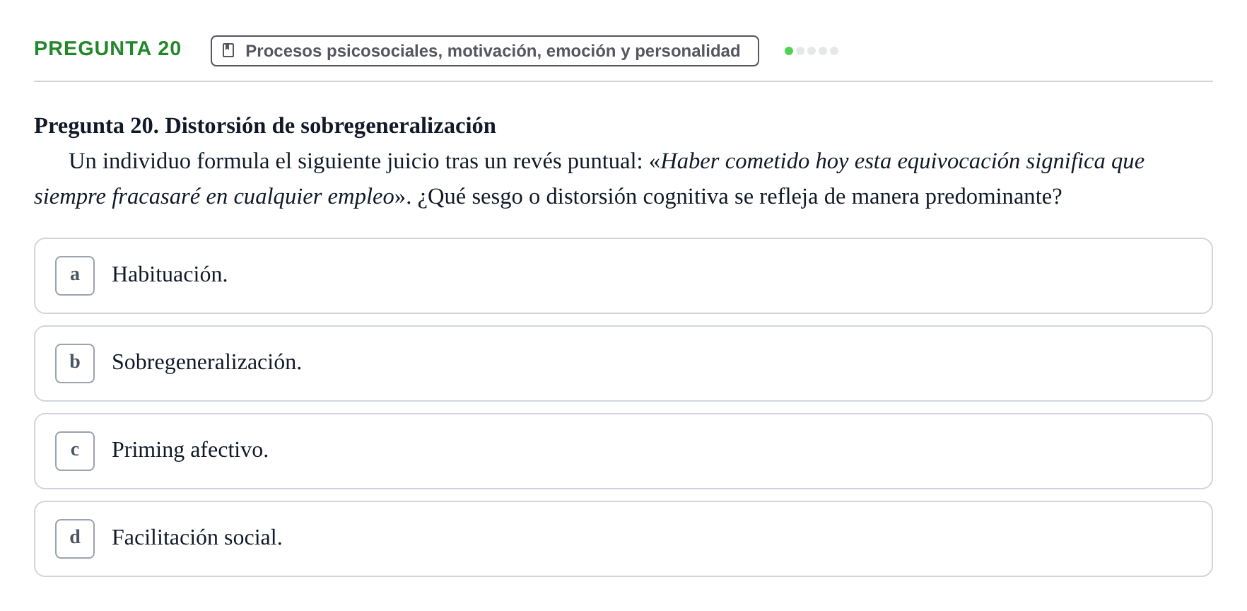 Enunciado: Pregunta 20