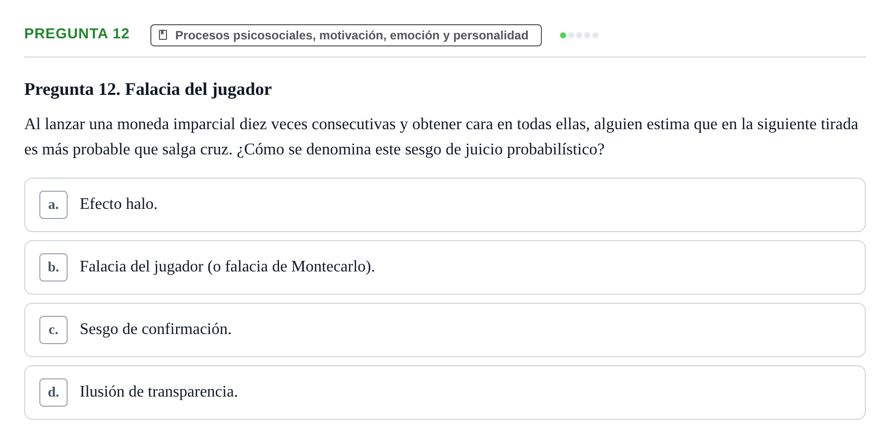 Enunciado: Pregunta 12