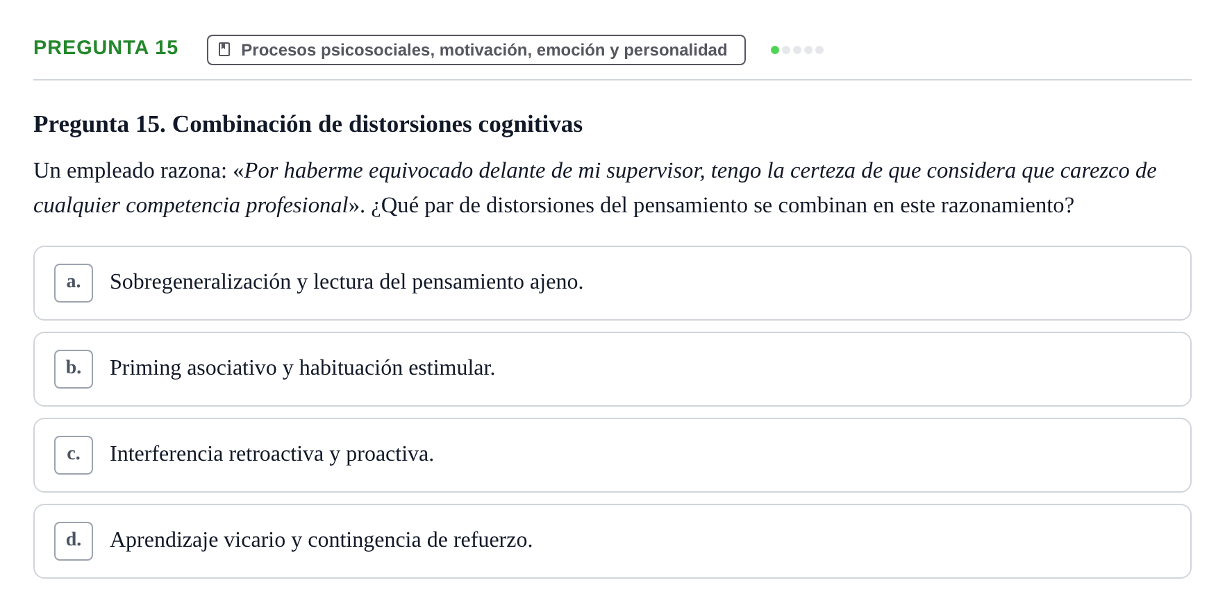 Enunciado: Pregunta 15