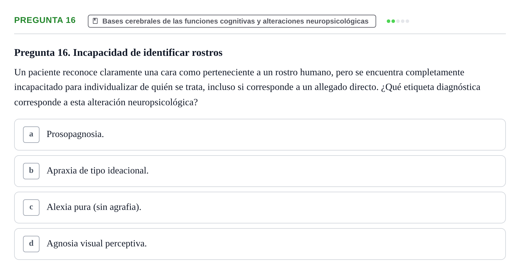 Enunciado: Pregunta 16