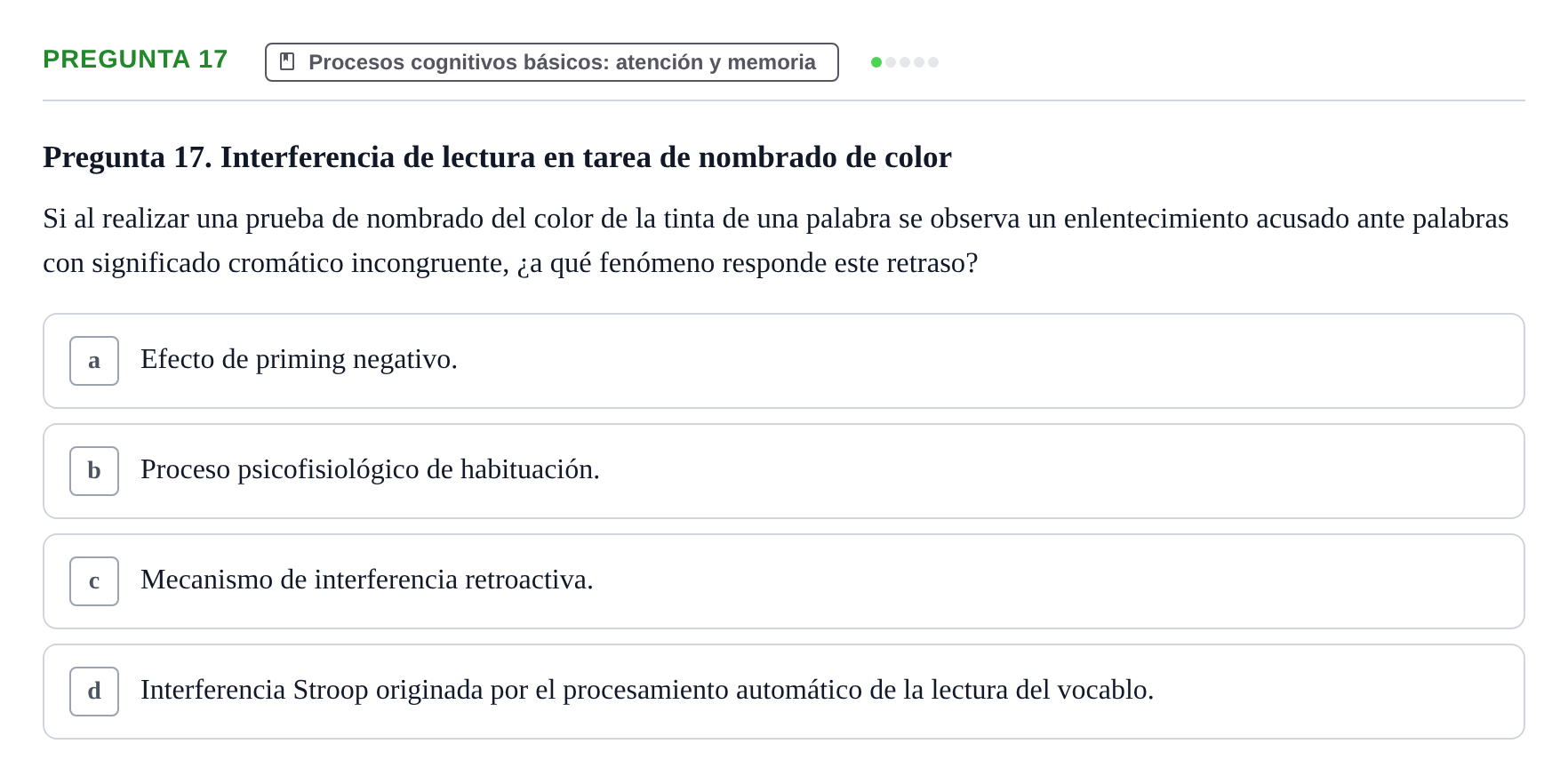 Enunciado: Pregunta 17