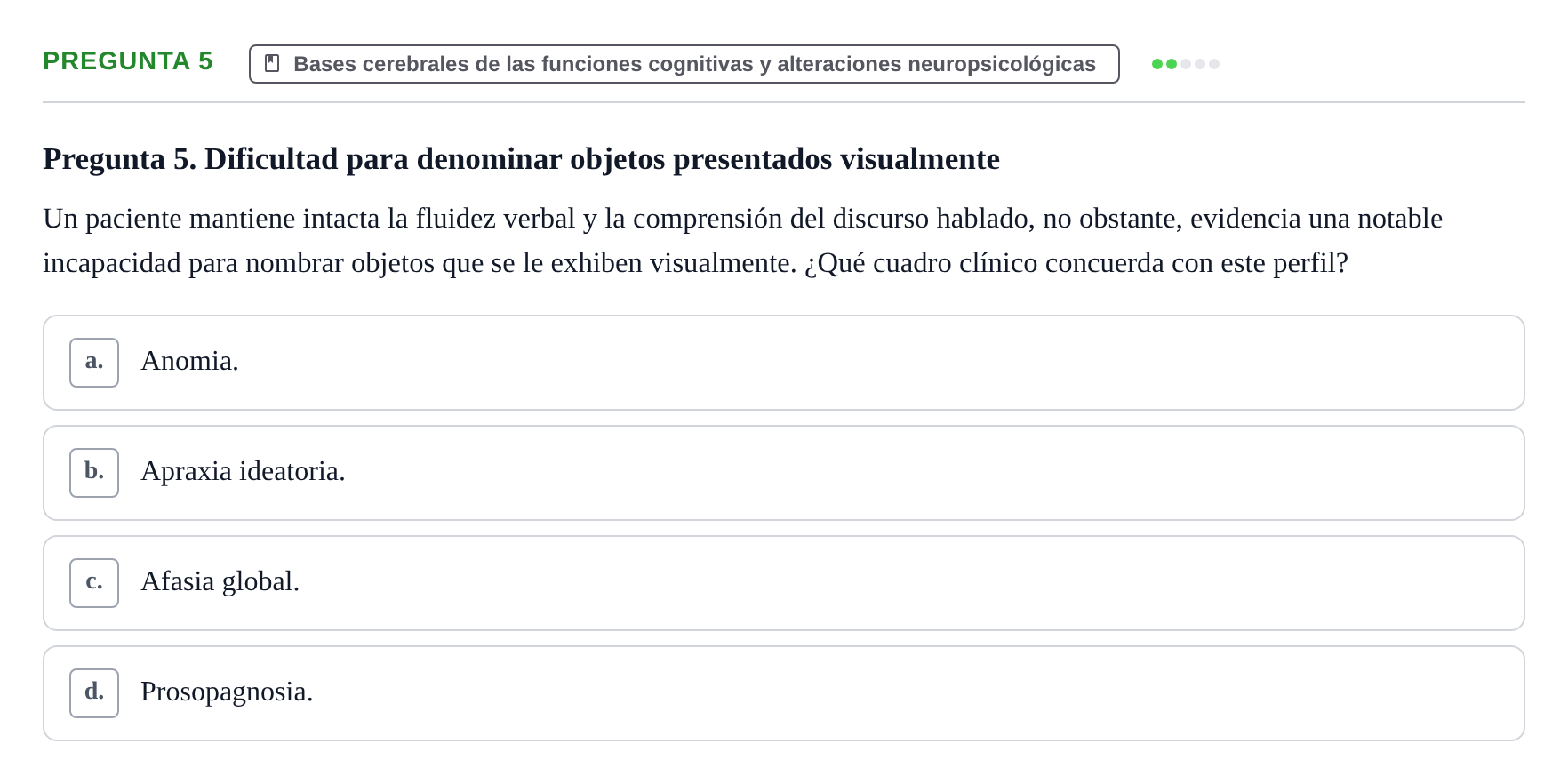 Enunciado: Pregunta 5