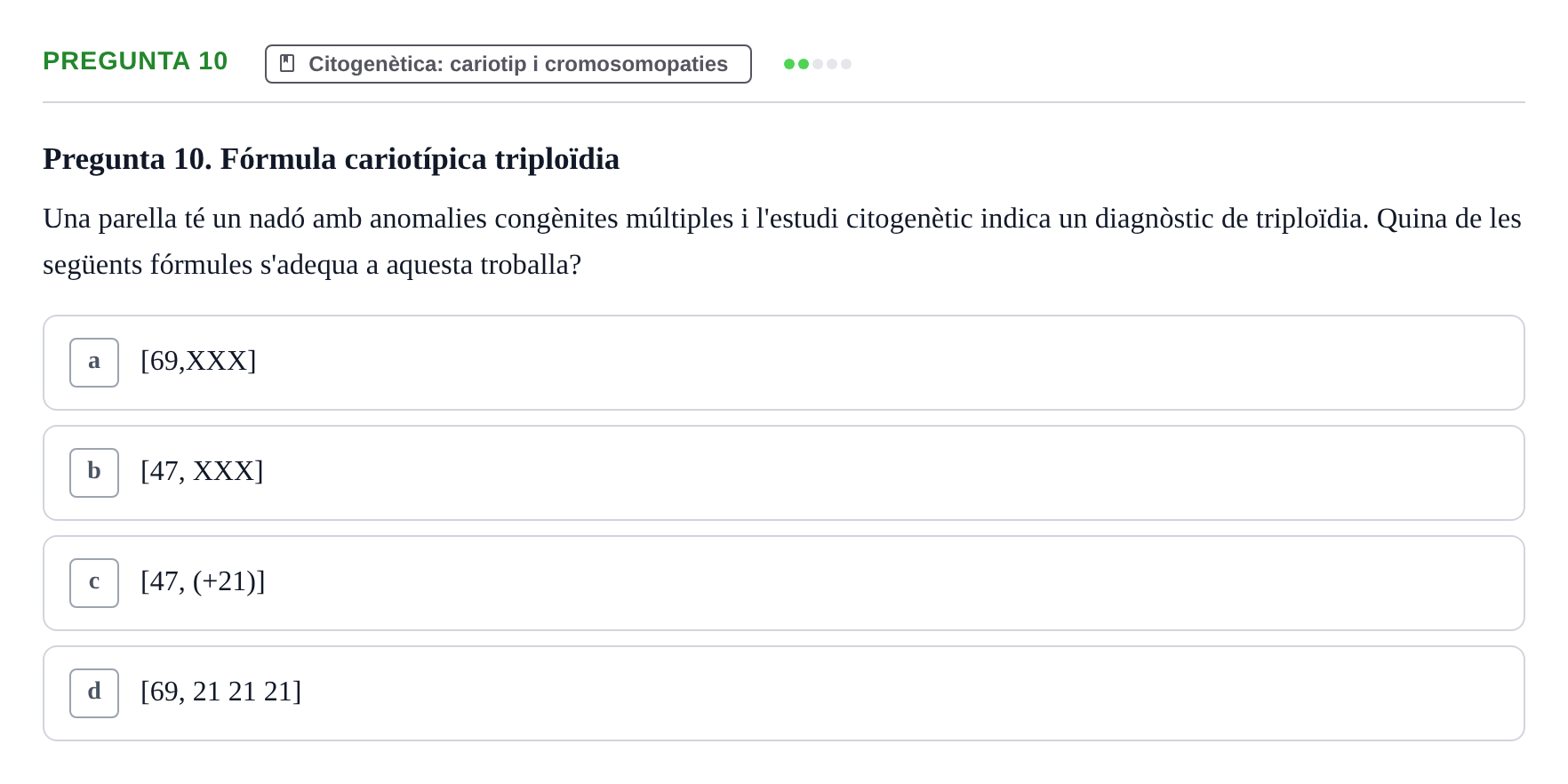 Enunciado: Pregunta 10 · Genòmica Humana UDL Examen: Genòmica Humana (2n Parcial)