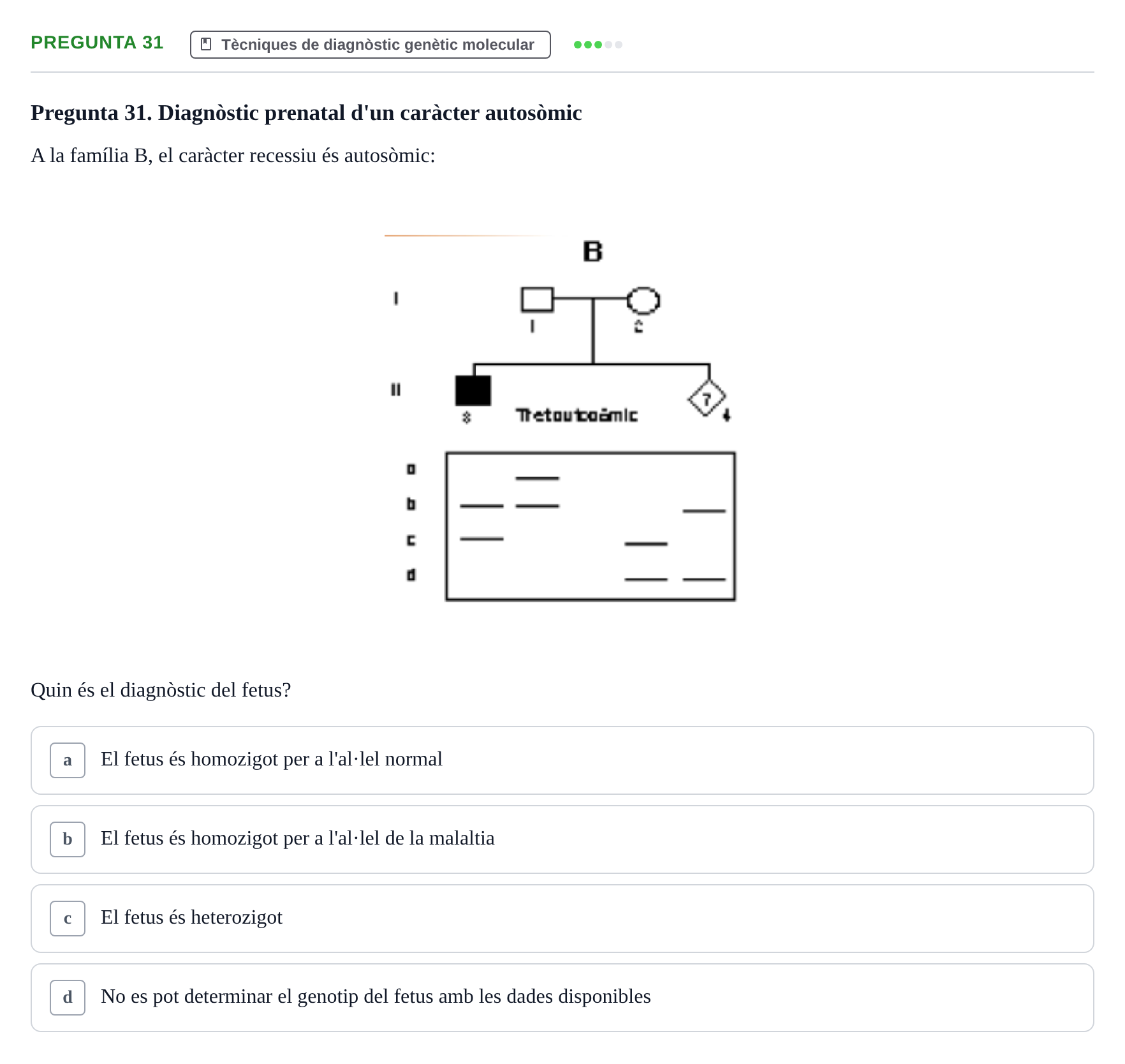 Enunciado: Pregunta 31 · Genòmica Humana UDL Examen: Genòmica Humana (2n Parcial)