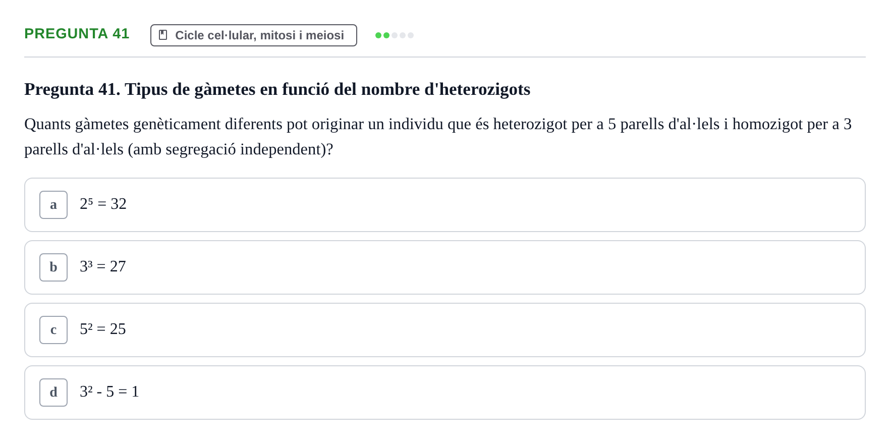 Enunciado: Pregunta 41 · Genòmica Humana UDL Examen: Genòmica Humana (2n Parcial)