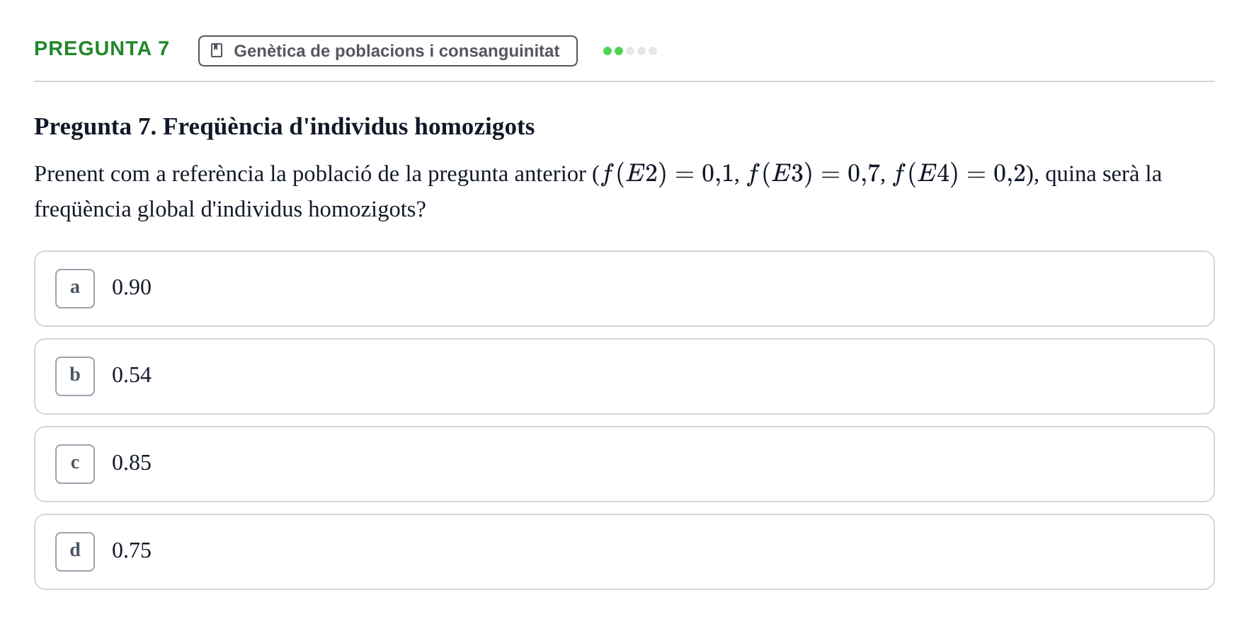 Enunciado: Pregunta 7 · Genòmica Humana UDL Examen: Genòmica Humana (2n Parcial)