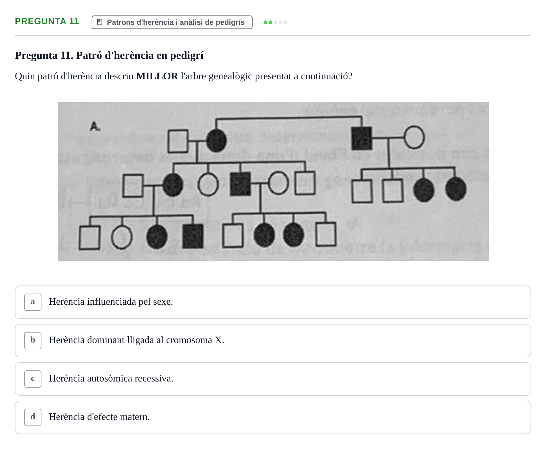 Enunciado: Pregunta 11 · Genòmica Humana UDL 2019