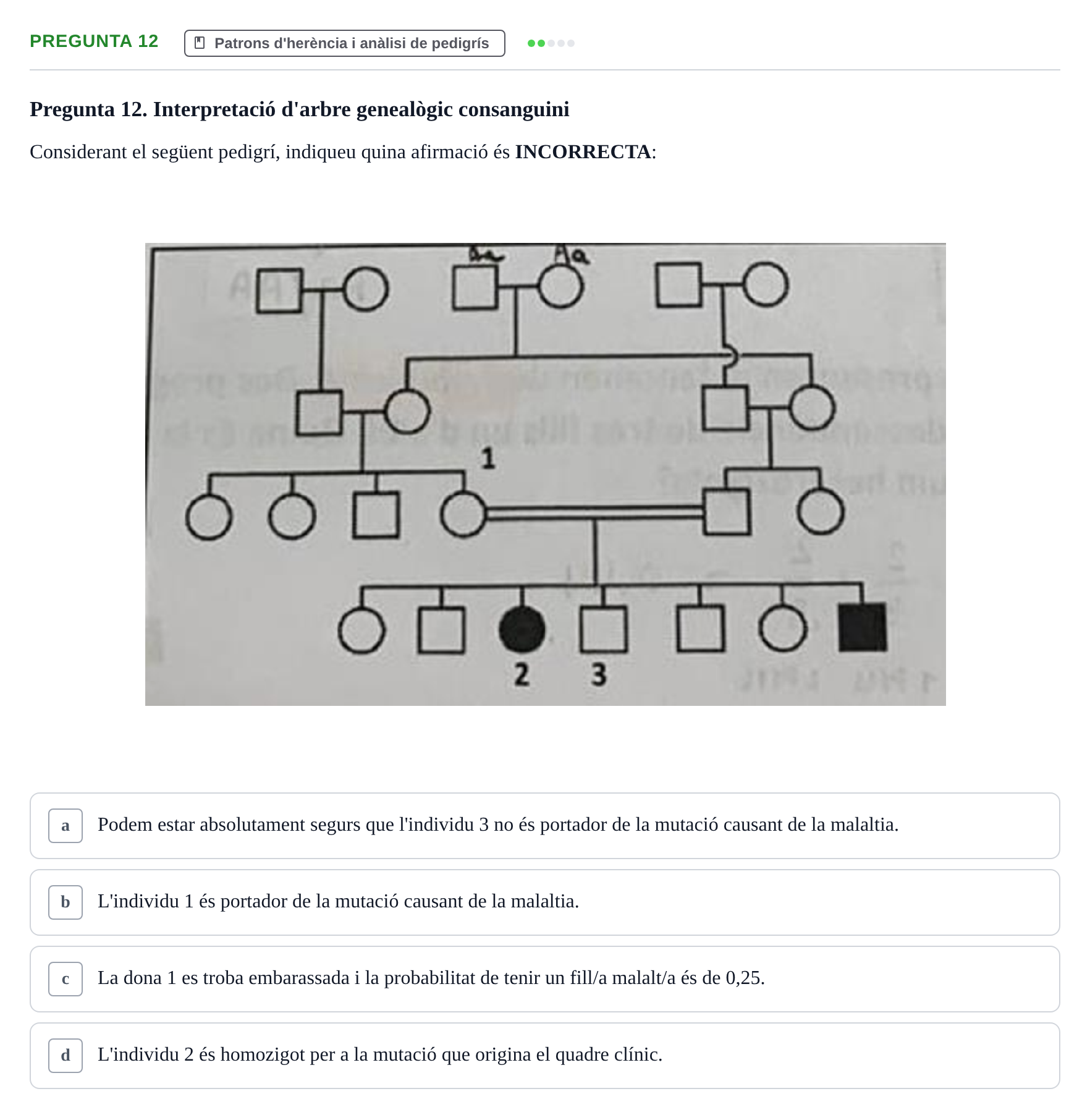Enunciado: Pregunta 12 · Genòmica Humana UDL 2019