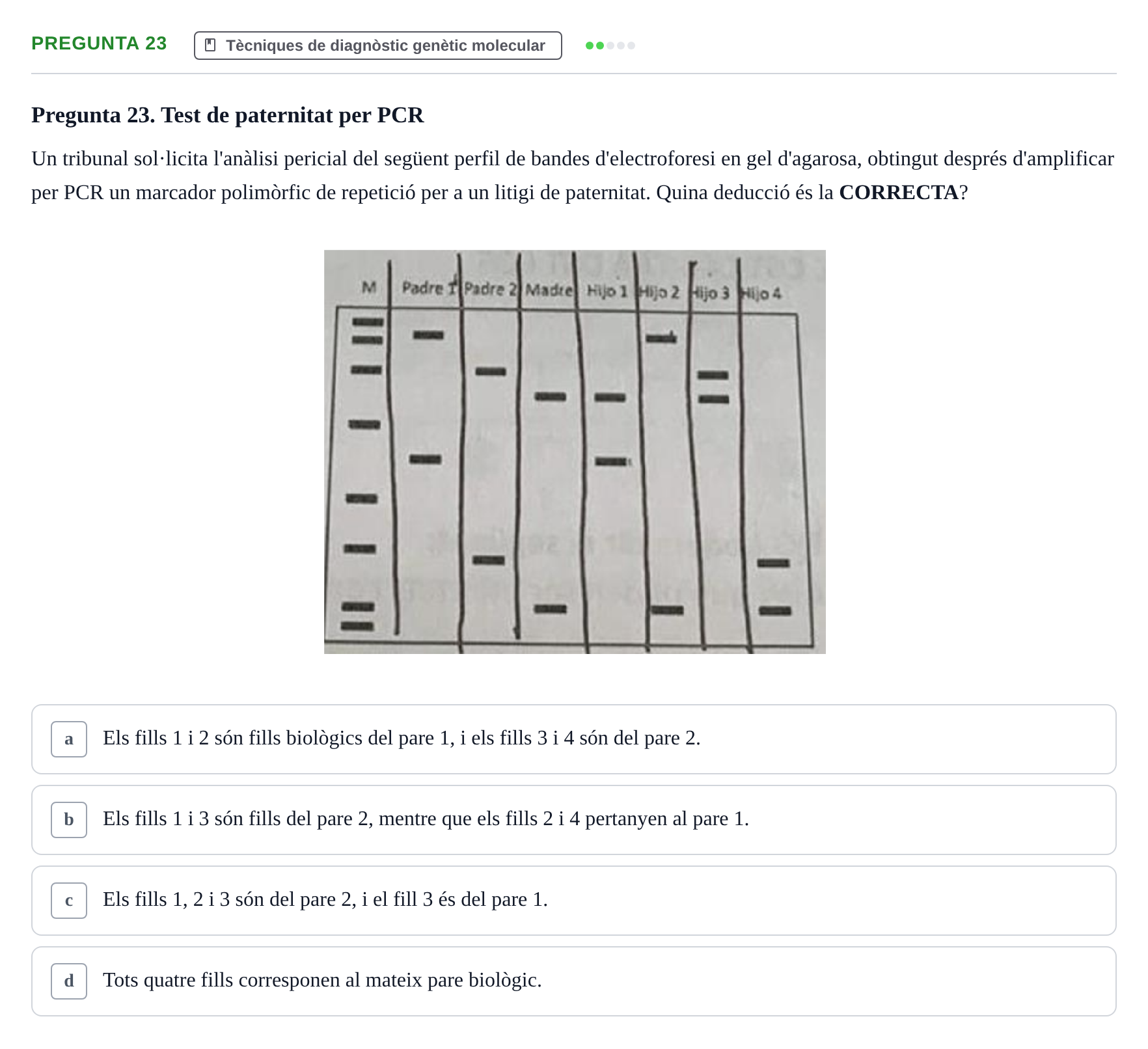 Enunciado: Pregunta 23 · Genòmica Humana UDL 2019