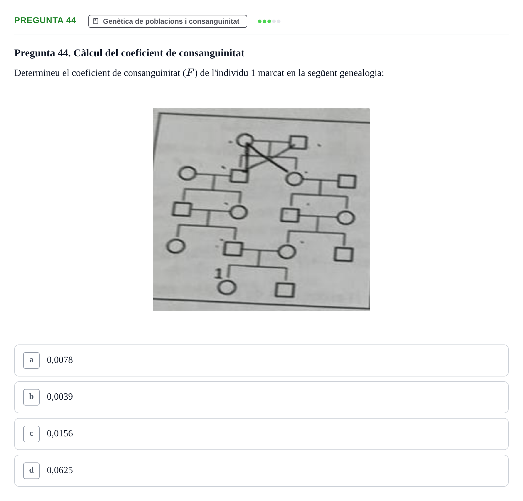 Enunciado: Pregunta 44 · Genòmica Humana UDL 2019