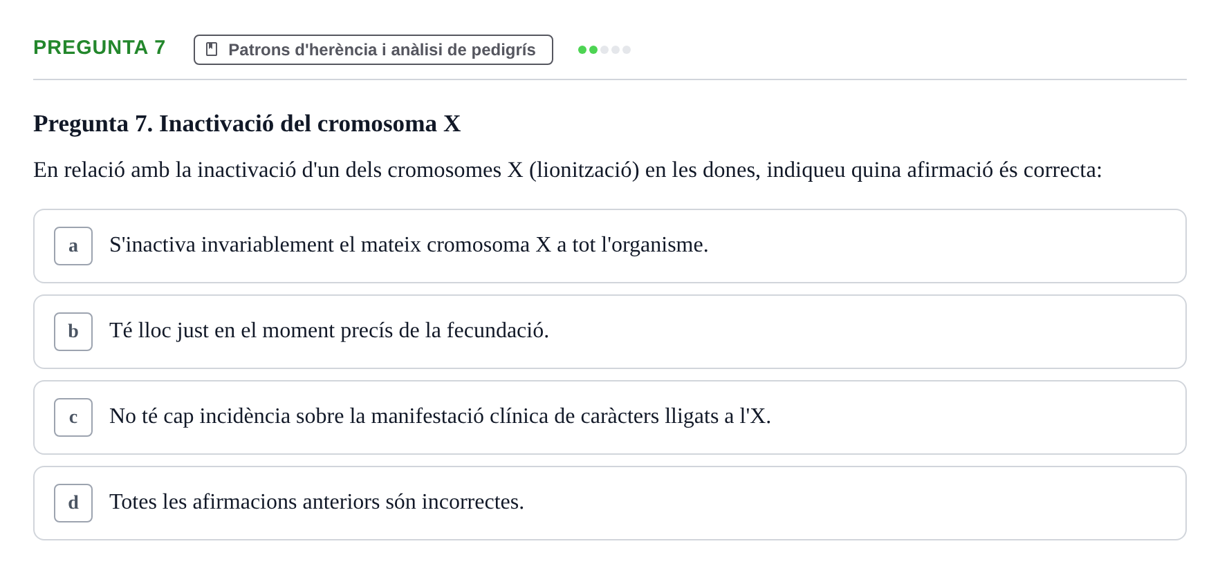 Enunciado: Pregunta 7 · Genòmica Humana UDL 2019