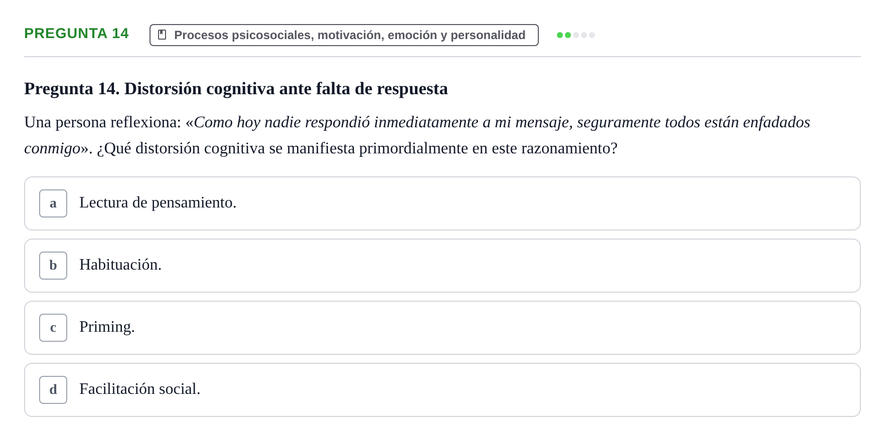 Enunciado: Pregunta 14