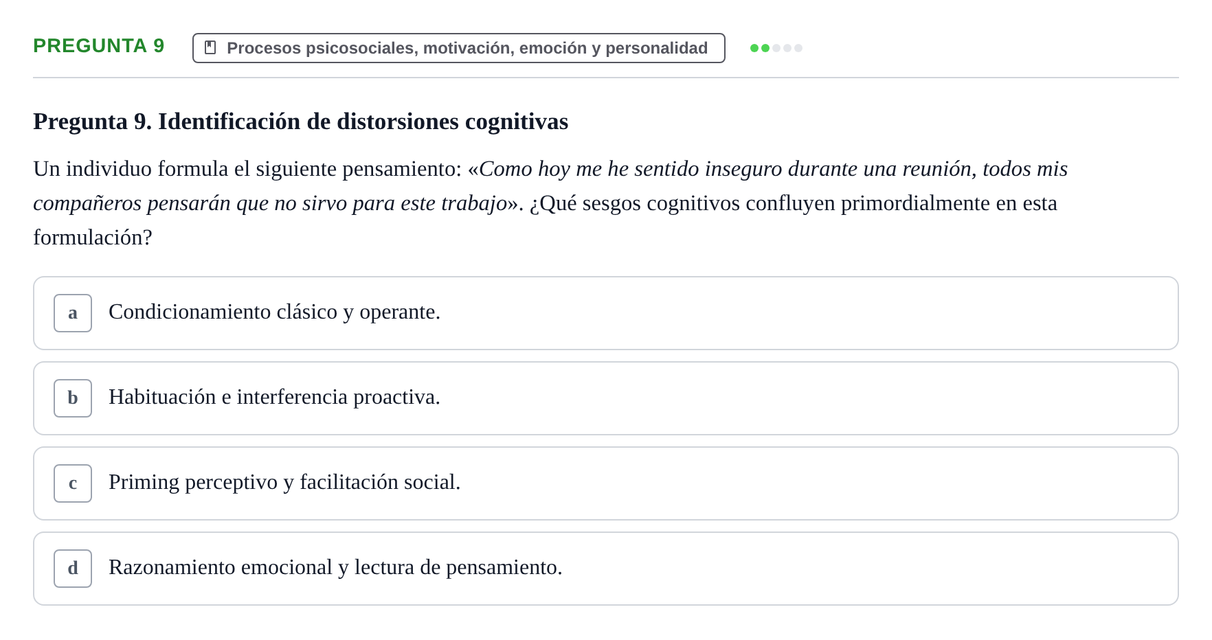 Enunciado: Pregunta 9