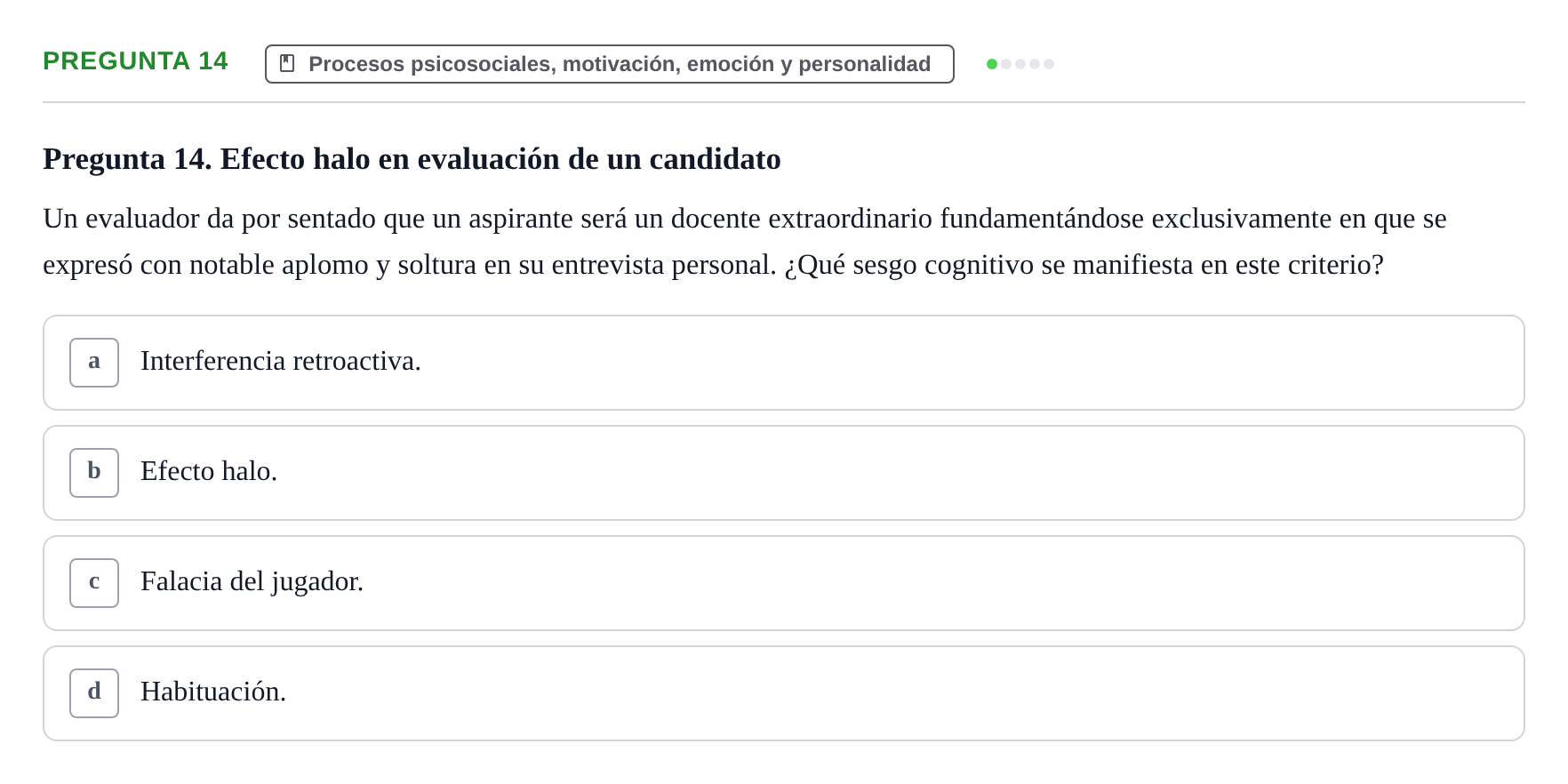 Enunciado: Pregunta 14
