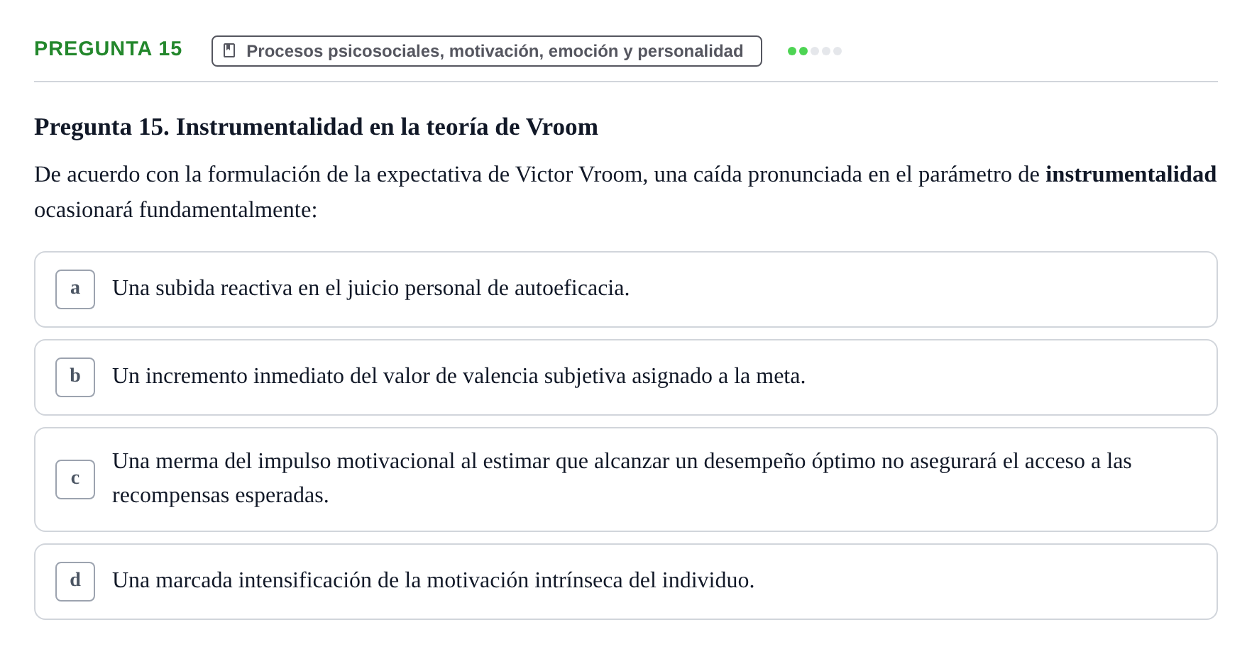 Enunciado: Pregunta 15