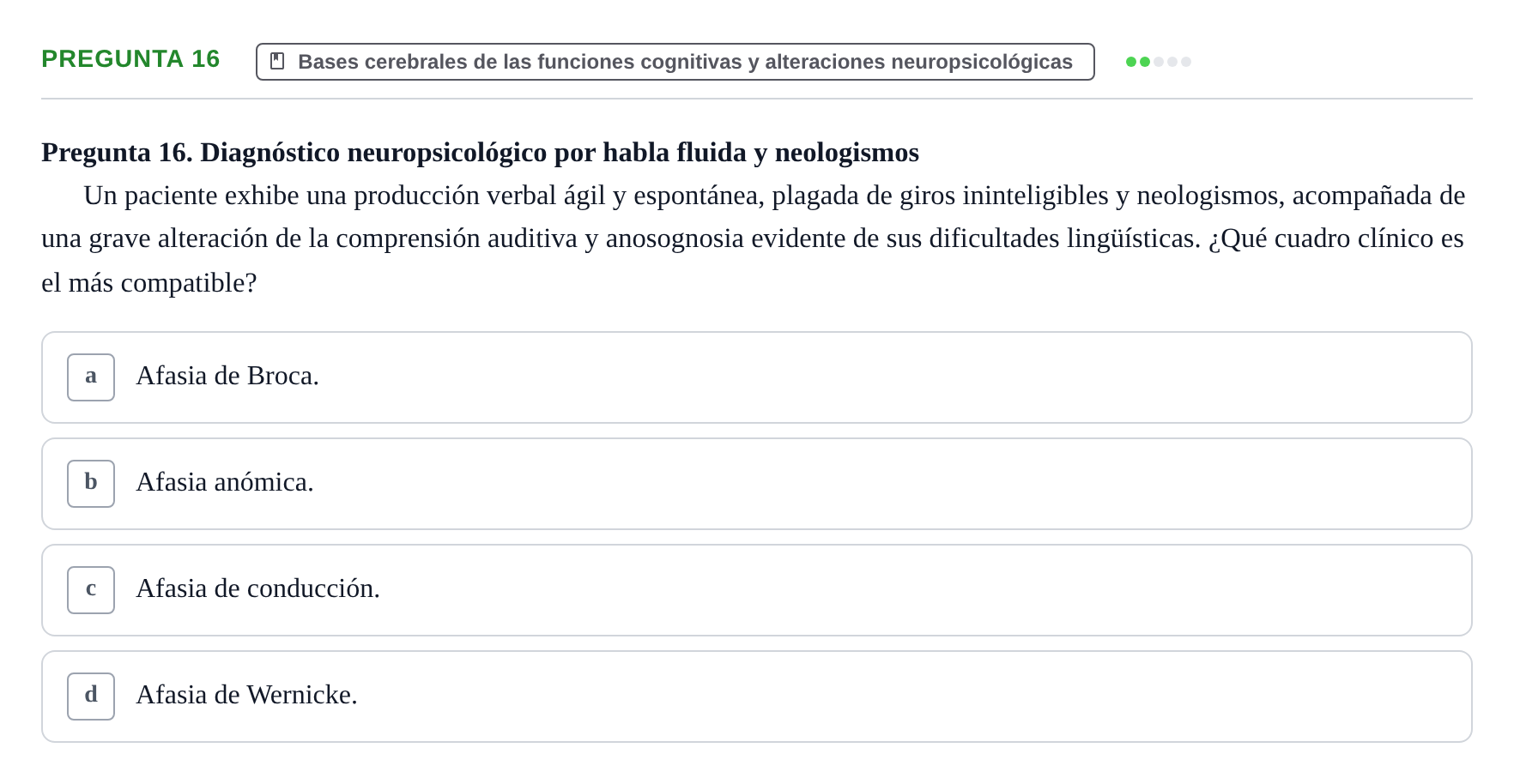 Enunciado: Pregunta 16