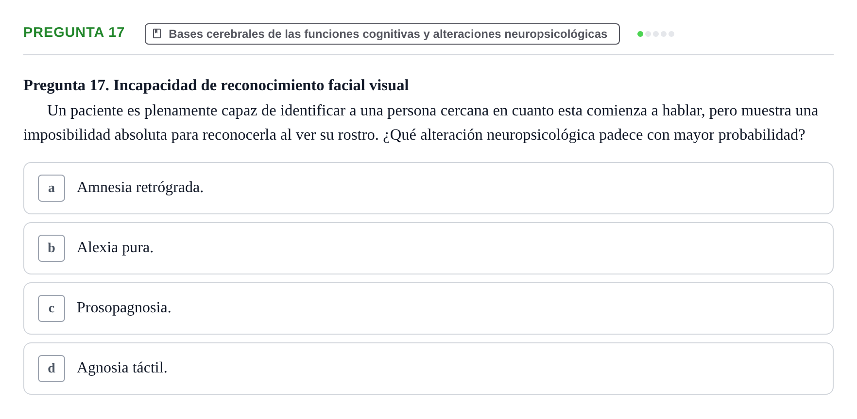 Enunciado: Pregunta 17