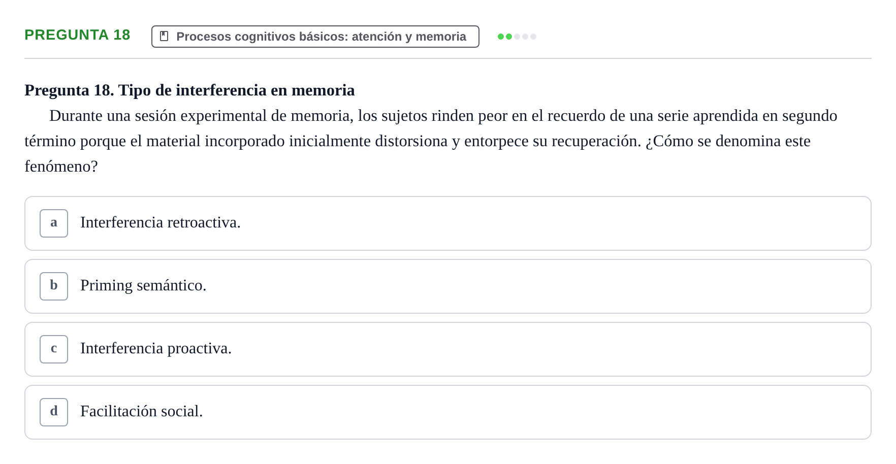 Enunciado: Pregunta 18