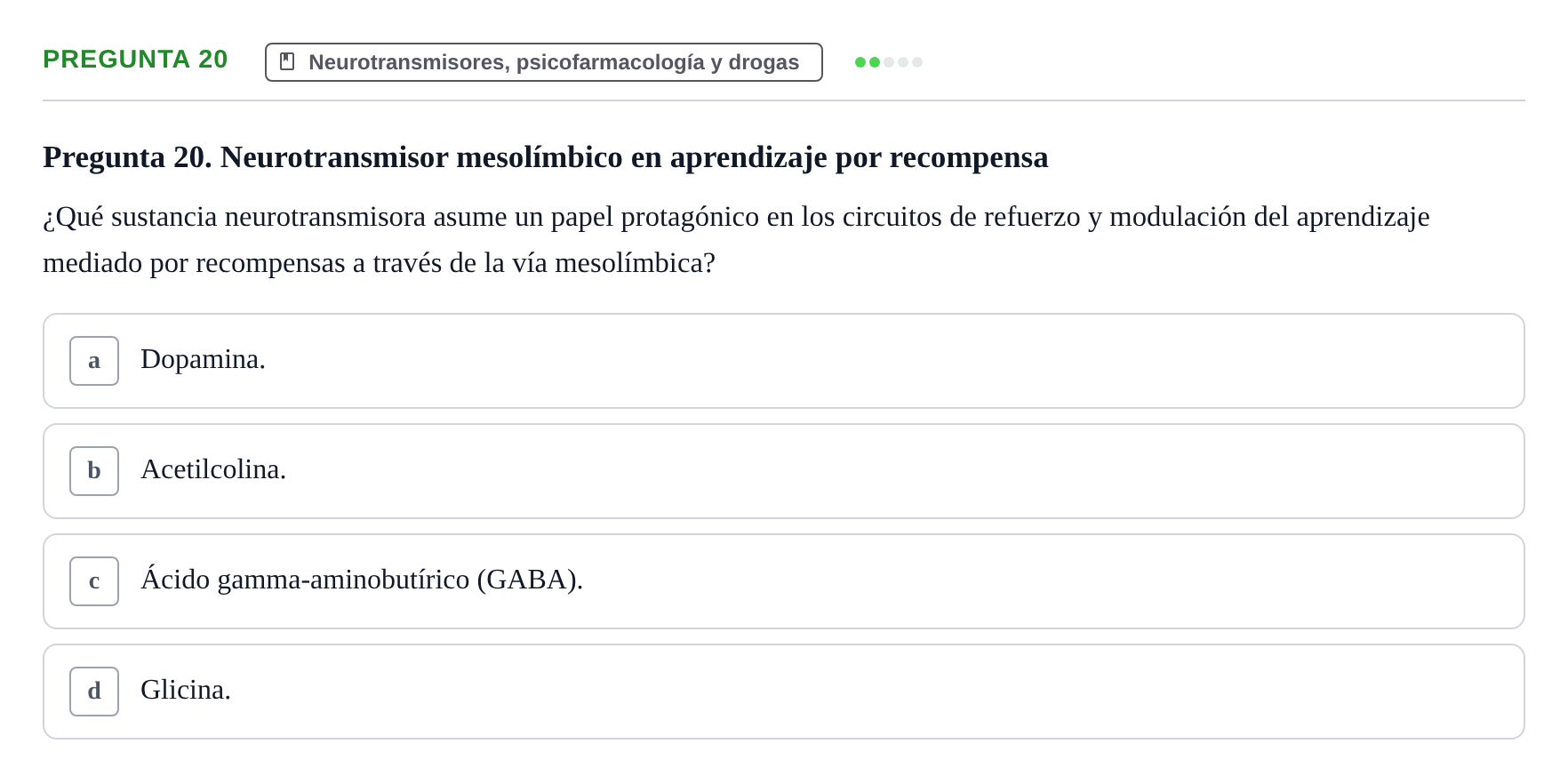 Enunciado: Pregunta 20