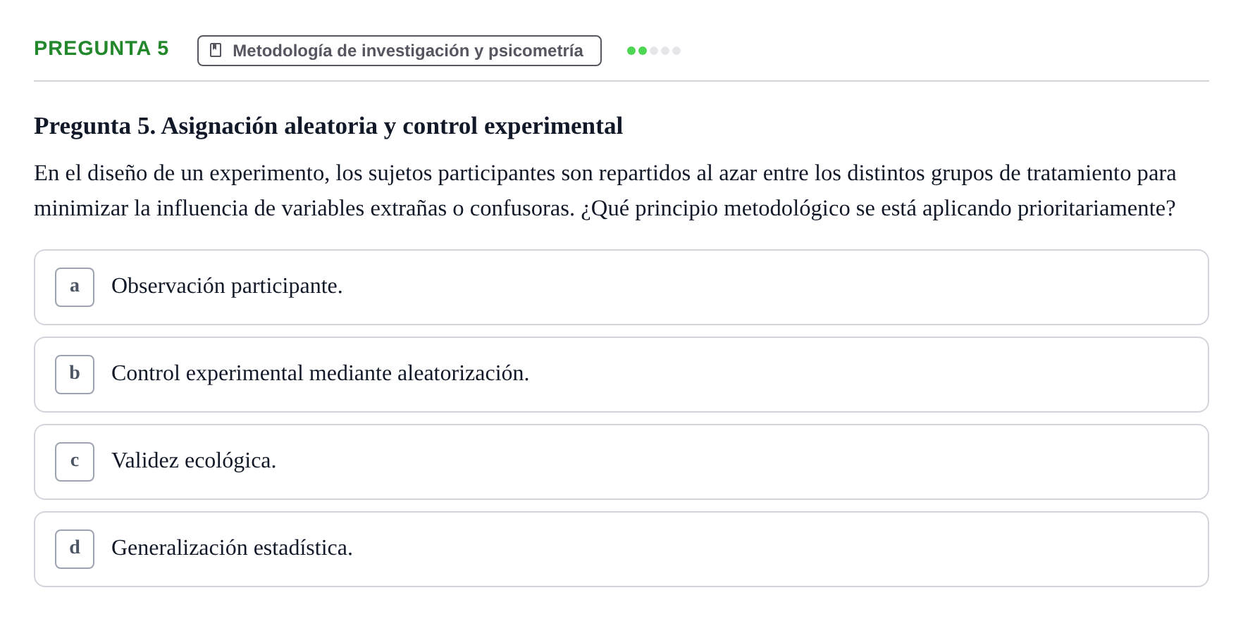 Enunciado: Pregunta 5