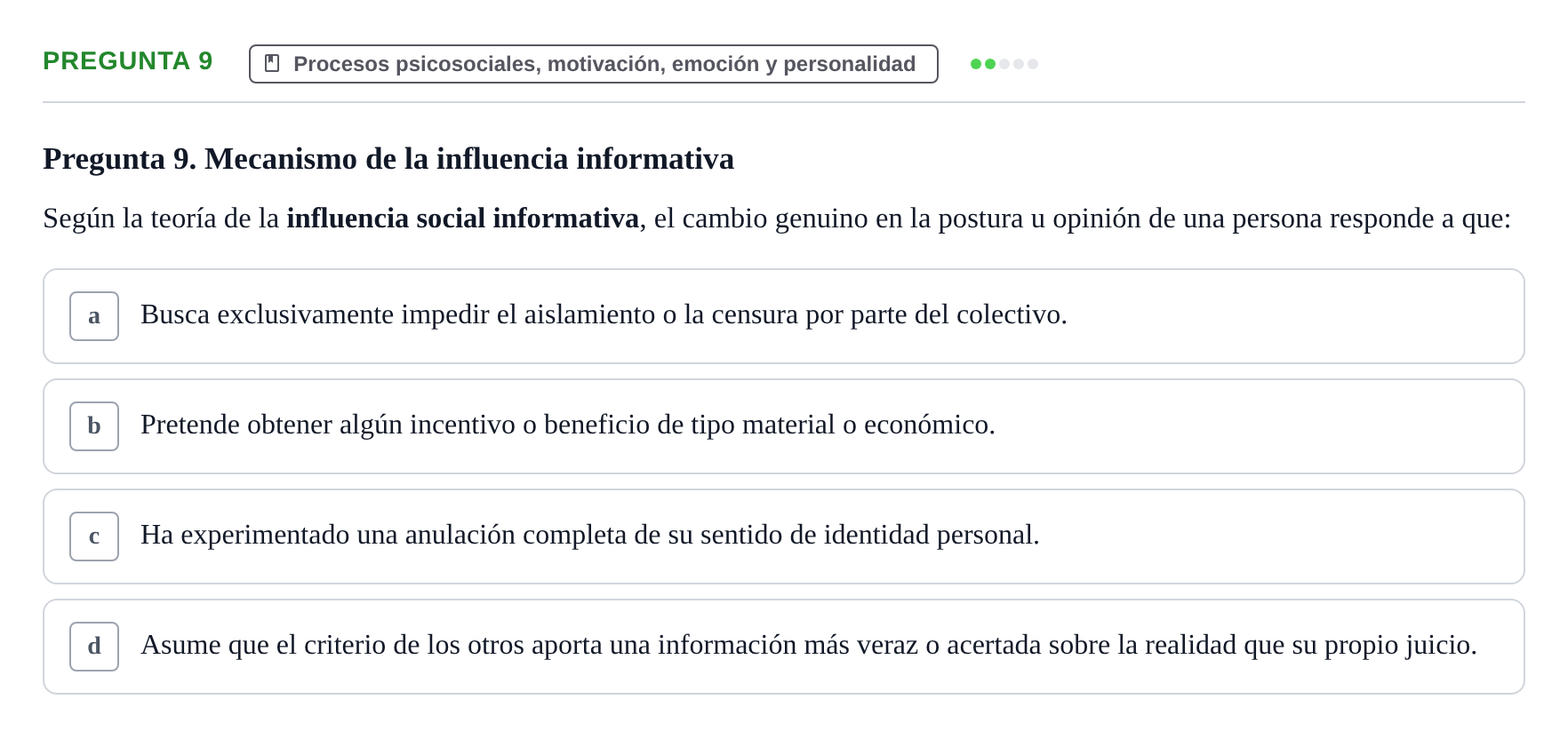 Enunciado: Pregunta 9