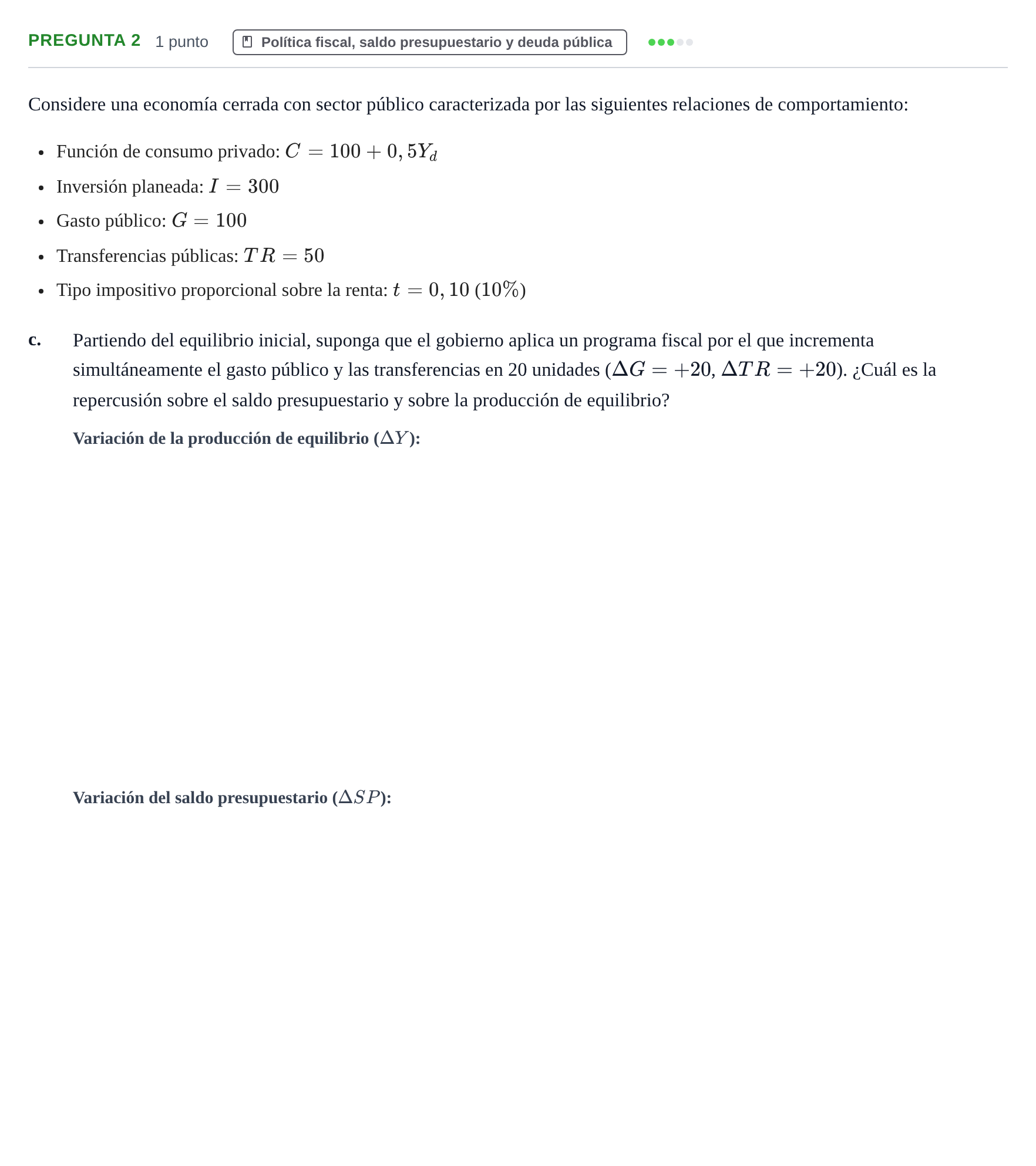Enunciado: Pregunta 2 - Política fiscal · Introducción a la Macroeconomía URV 2024