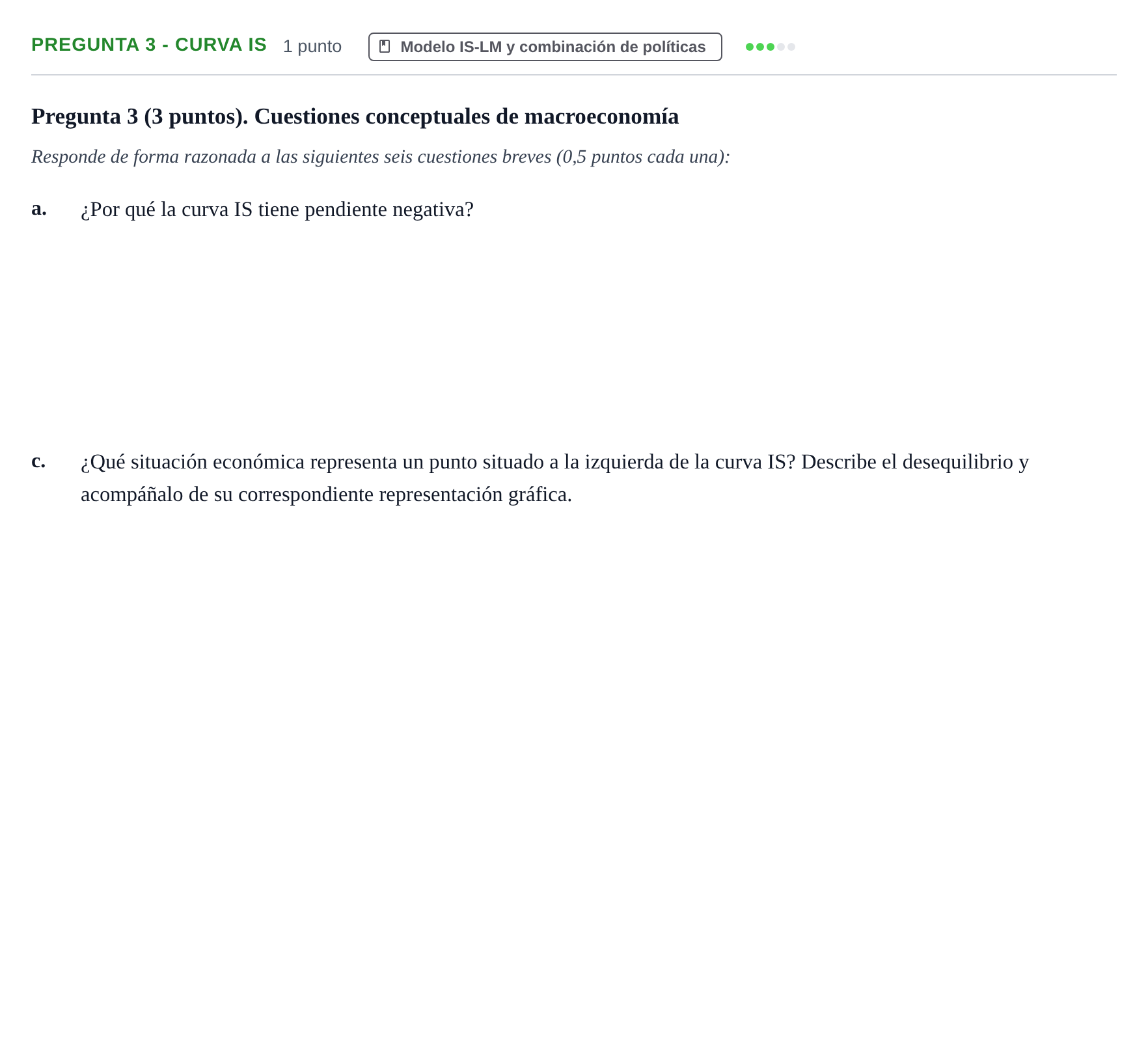 Enunciado: Pregunta 3 - Curva IS · Introducción a la Macroeconomía URV 2024