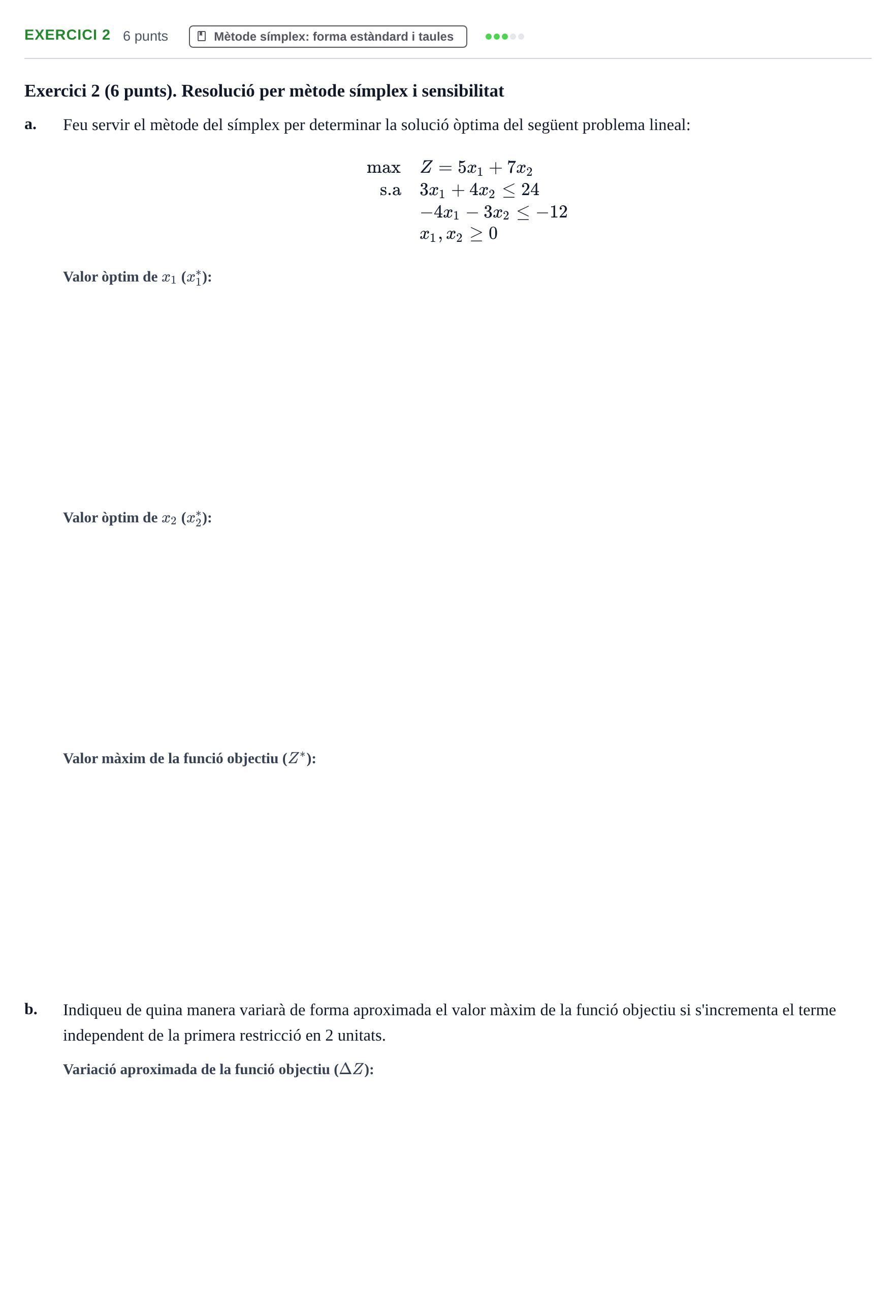 Enunciado: Exercici 2 · Matemáticas II URV 2017
