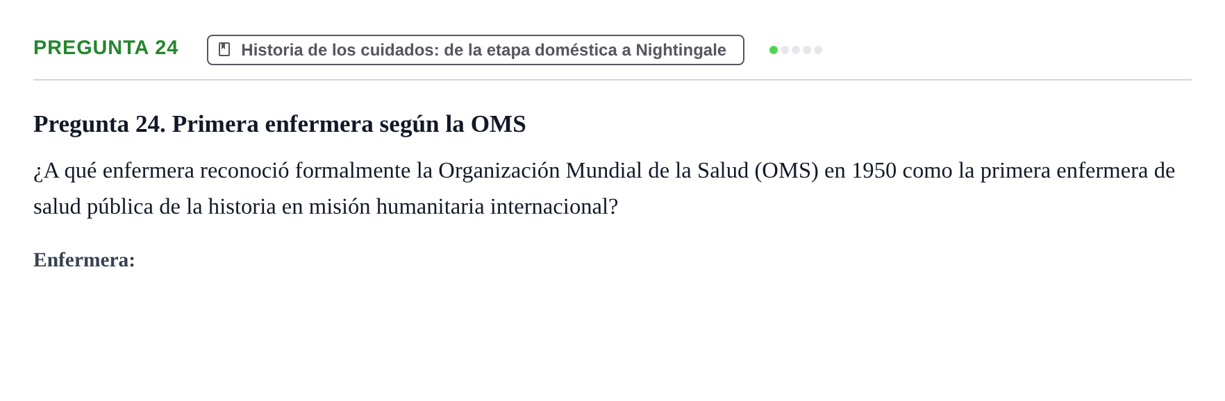 Enunciado: Pregunta 24 · Ética del Cuidar y Bases Conceptuales y Metodológicas de la Enfermería URV Examen de Ética del Cuidar y Fundamentos Metodológicos