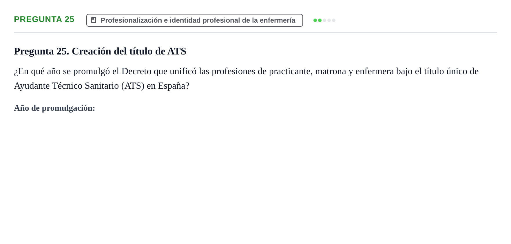 Enunciado: Pregunta 25 · Ética del Cuidar y Bases Conceptuales y Metodológicas de la Enfermería URV Examen de Ética del Cuidar y Fundamentos Metodológicos