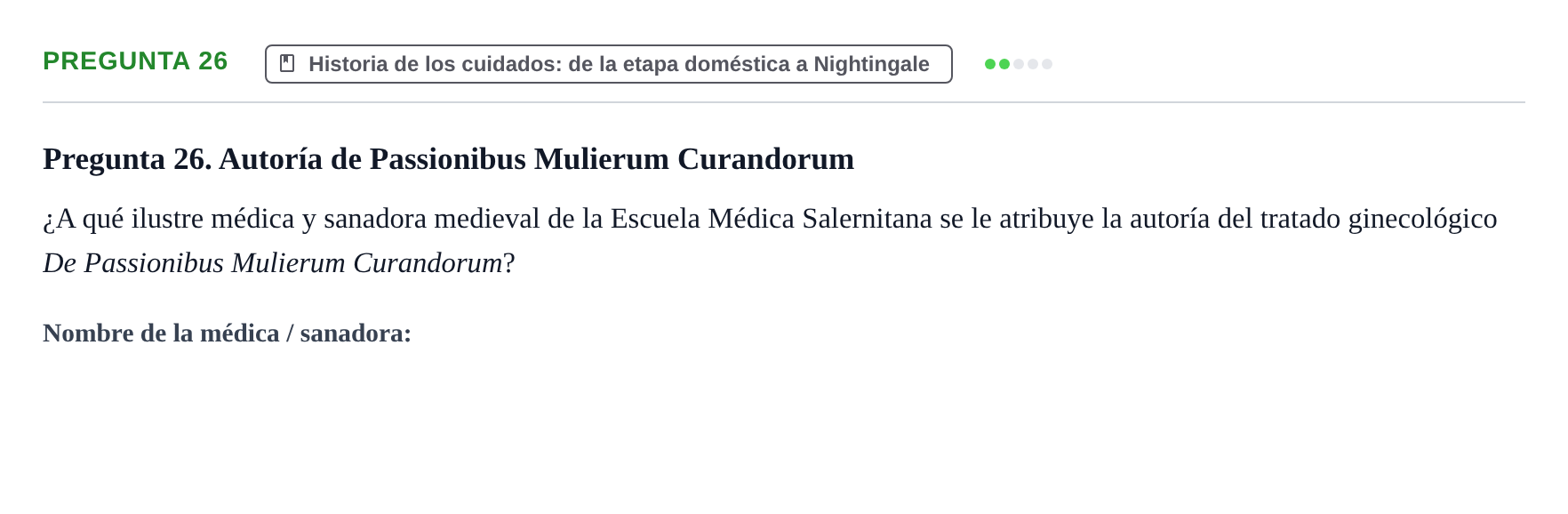 Enunciado: Pregunta 26 · Ética del Cuidar y Bases Conceptuales y Metodológicas de la Enfermería URV Examen de Ética del Cuidar y Fundamentos Metodológicos