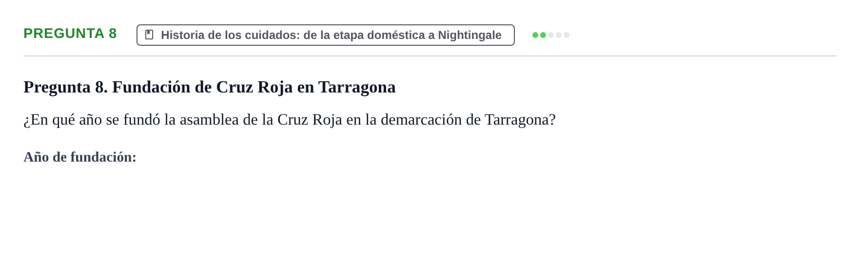 Enunciado: Pregunta 8 · Ética del Cuidar y Bases Conceptuales y Metodológicas de la Enfermería URV Examen de Ética del Cuidar y Fundamentos Metodológicos