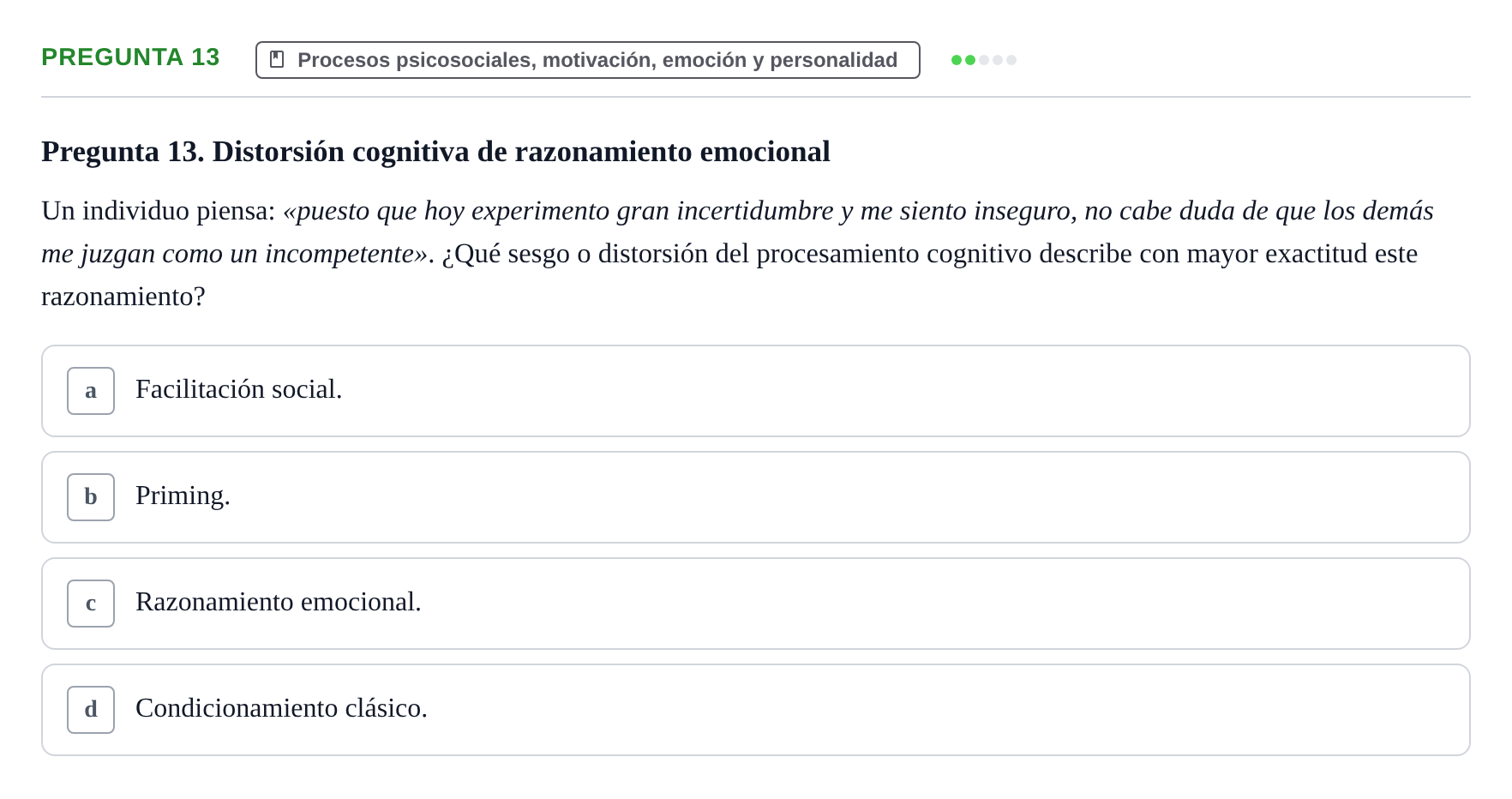 Enunciado: Pregunta 13