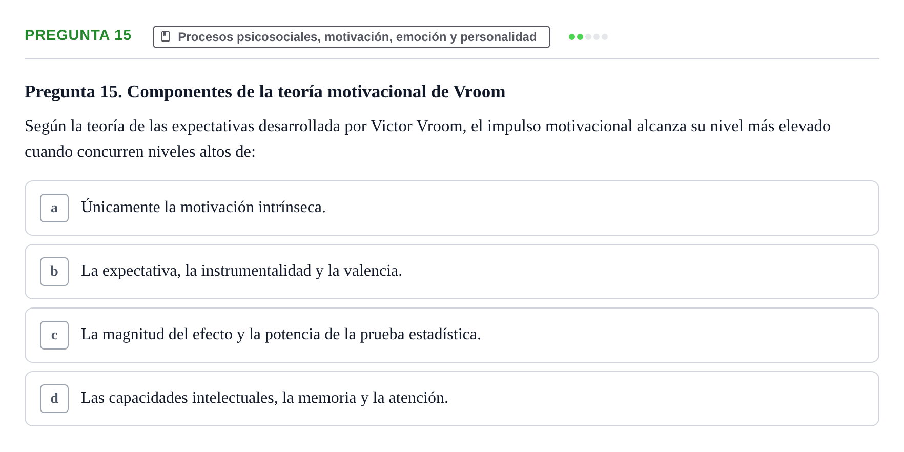 Enunciado: Pregunta 15