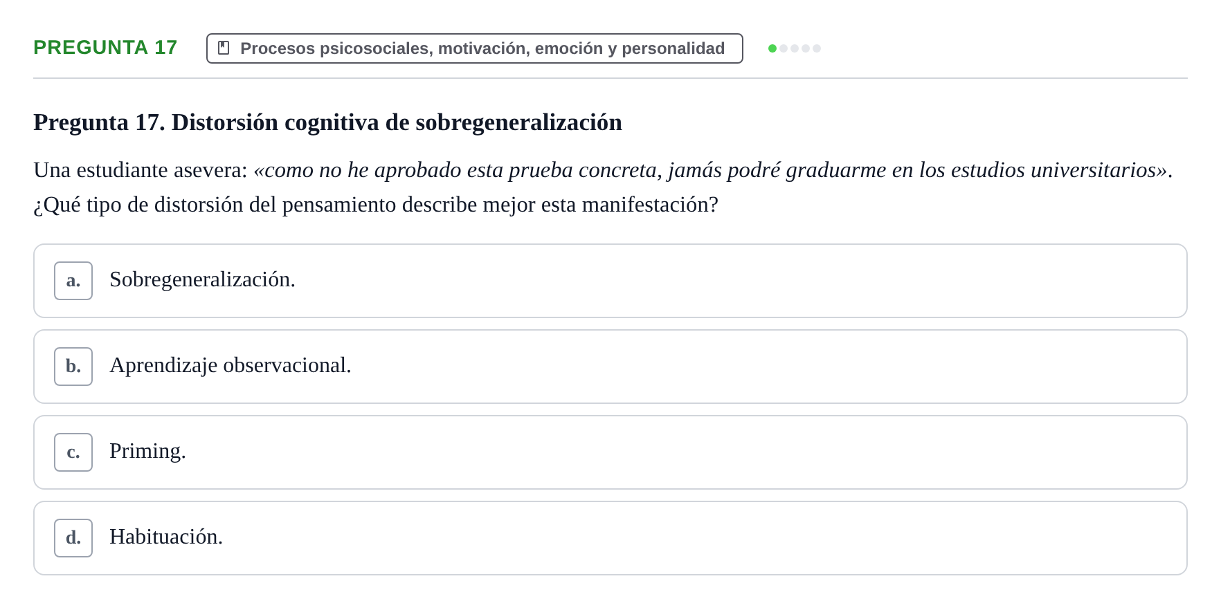 Enunciado: Pregunta 17