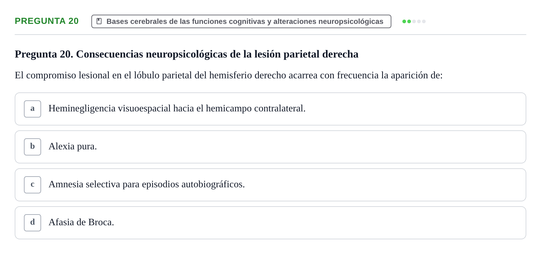 Enunciado: Pregunta 20