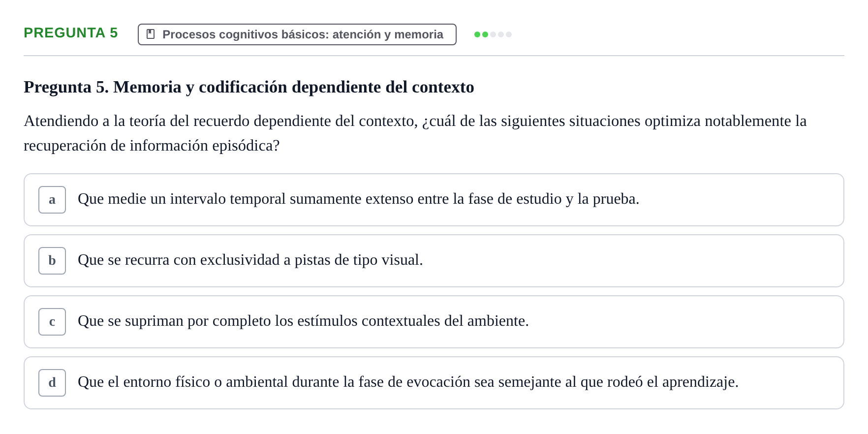 Enunciado: Pregunta 5