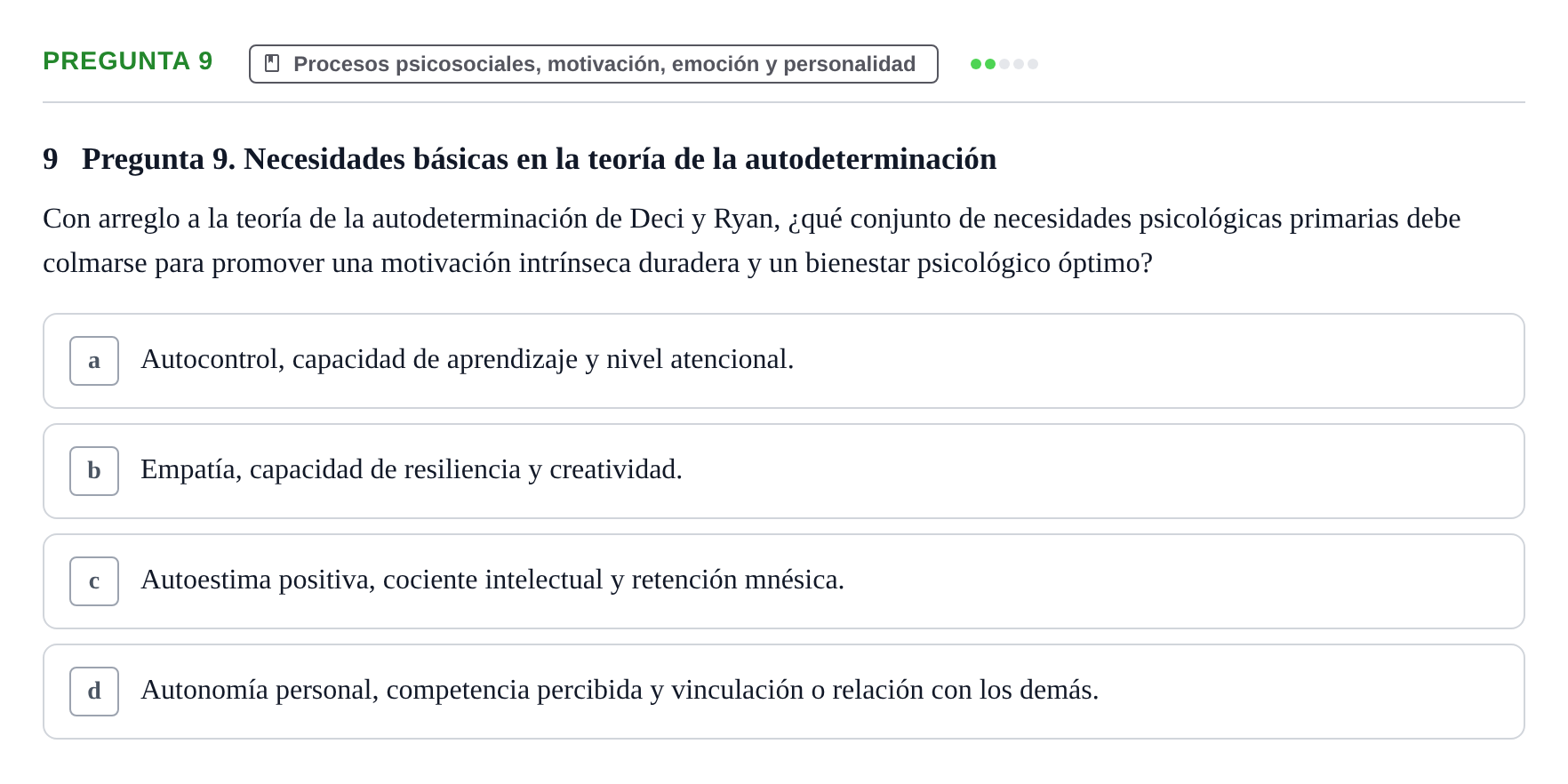 Enunciado: Pregunta 9