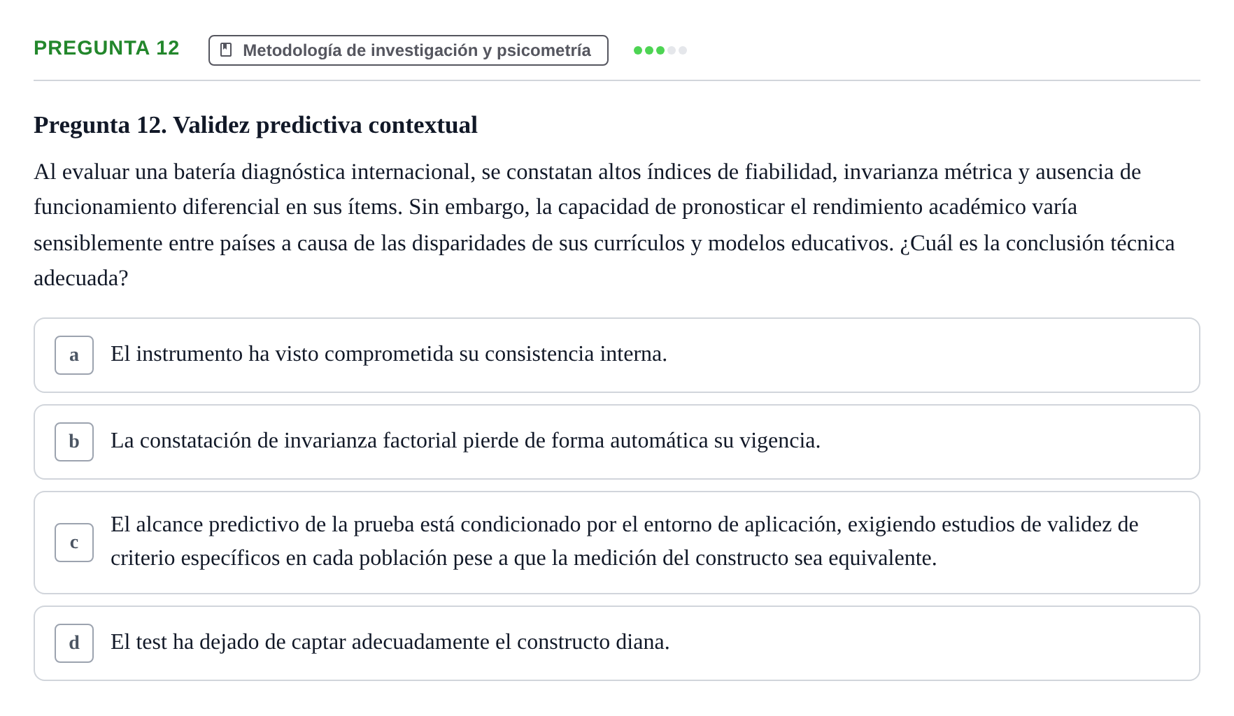 Enunciado: Pregunta 12