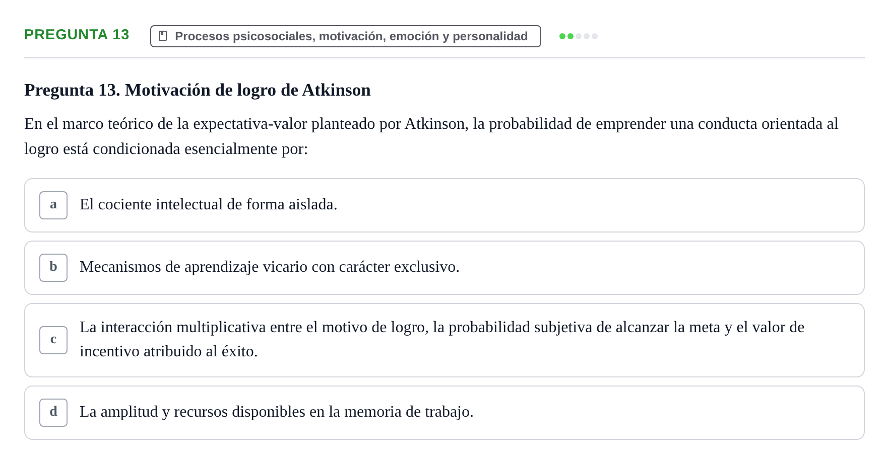 Enunciado: Pregunta 13
