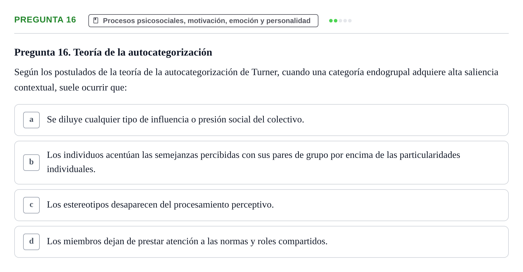 Enunciado: Pregunta 16