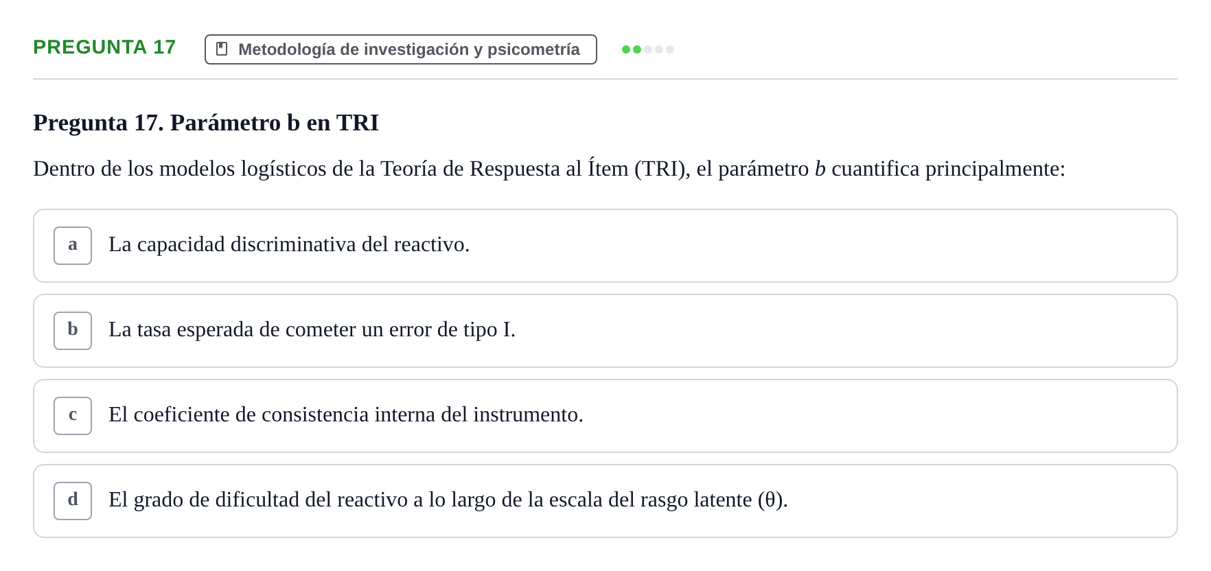 Enunciado: Pregunta 17