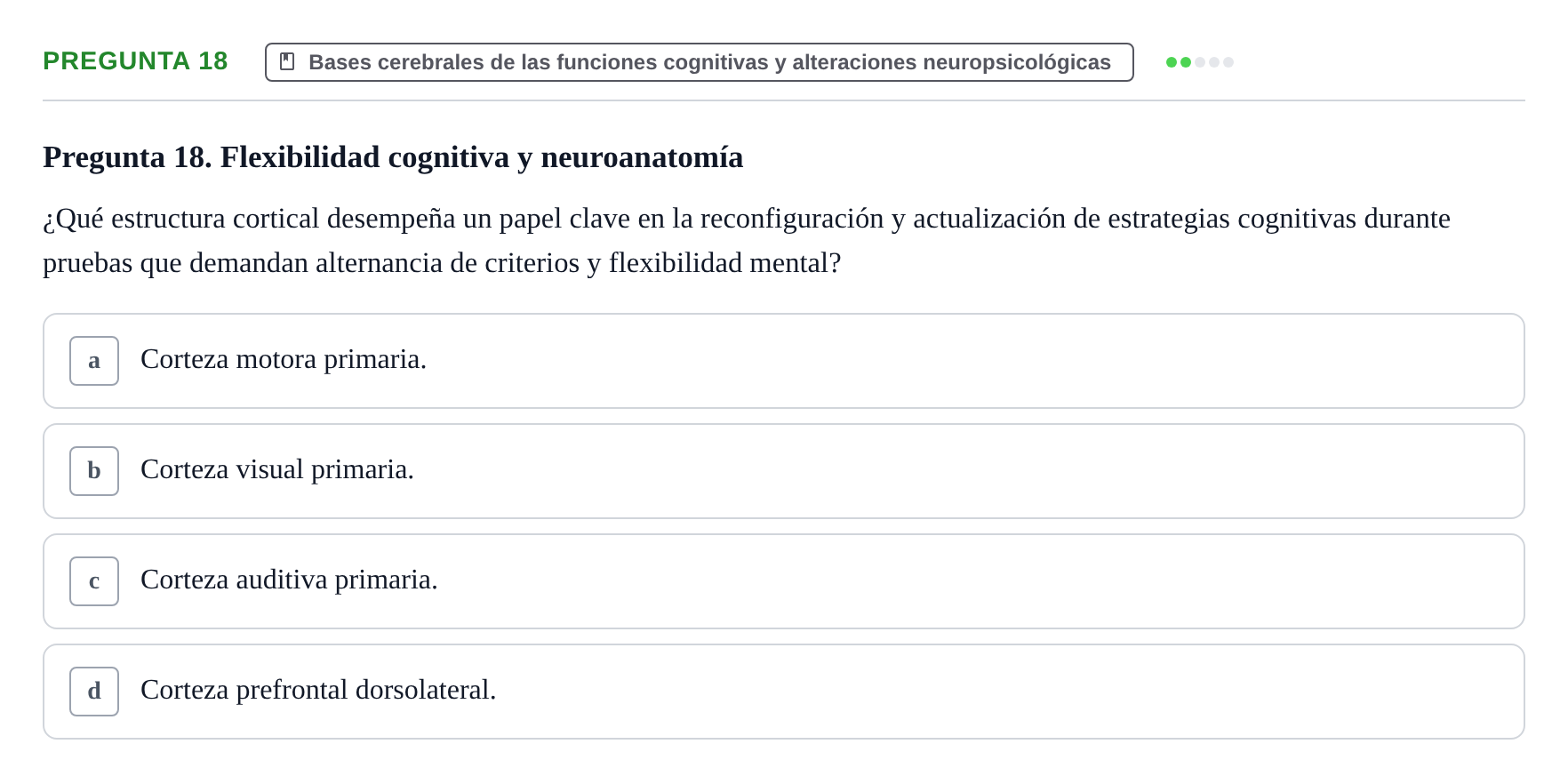 Enunciado: Pregunta 18