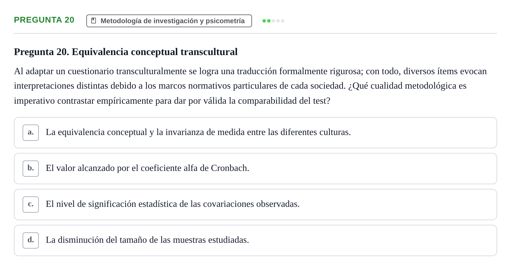 Enunciado: Pregunta 20