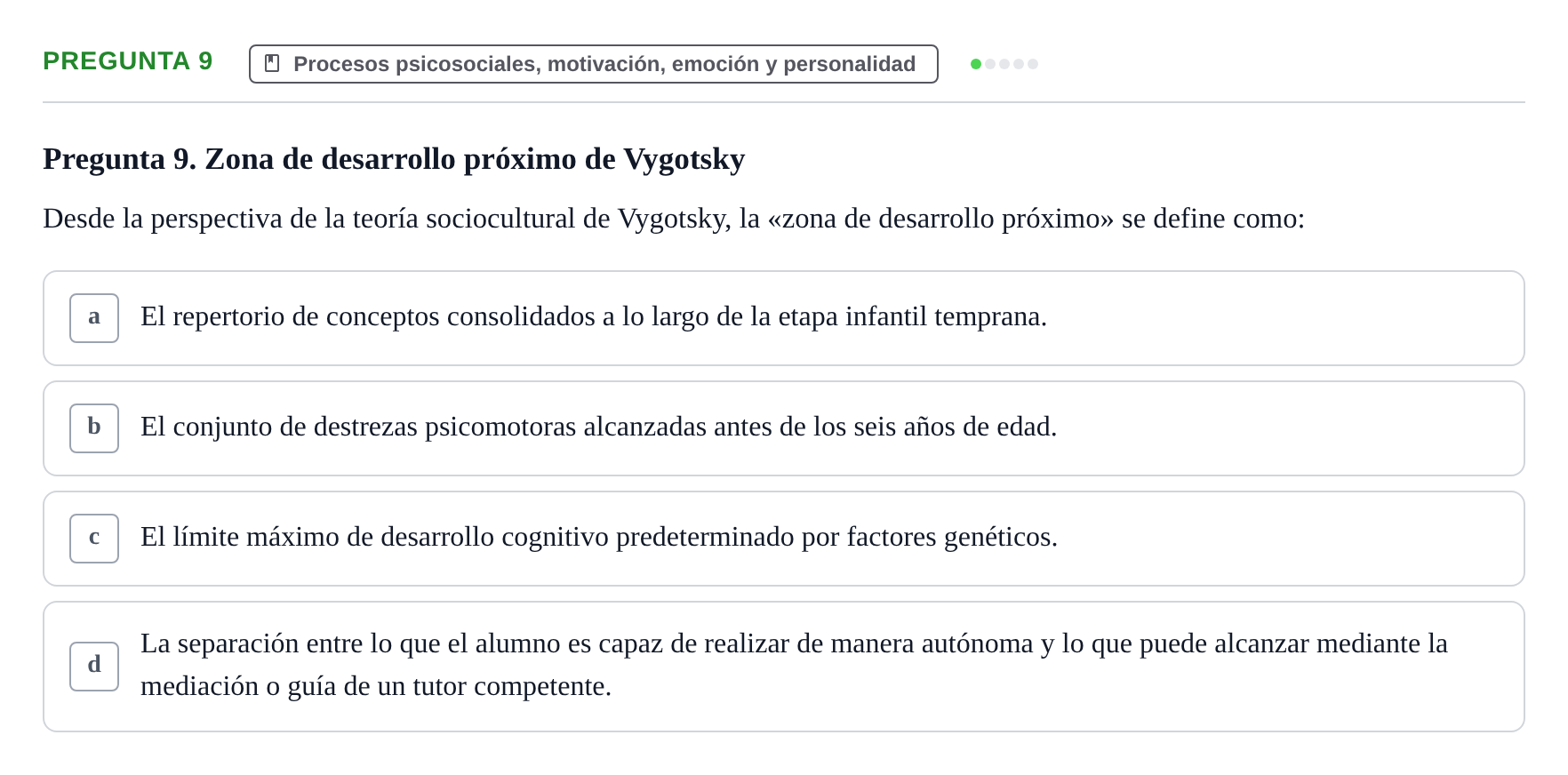 Enunciado: Pregunta 9
