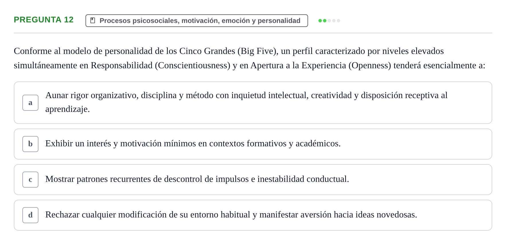Enunciado: Pregunta 12