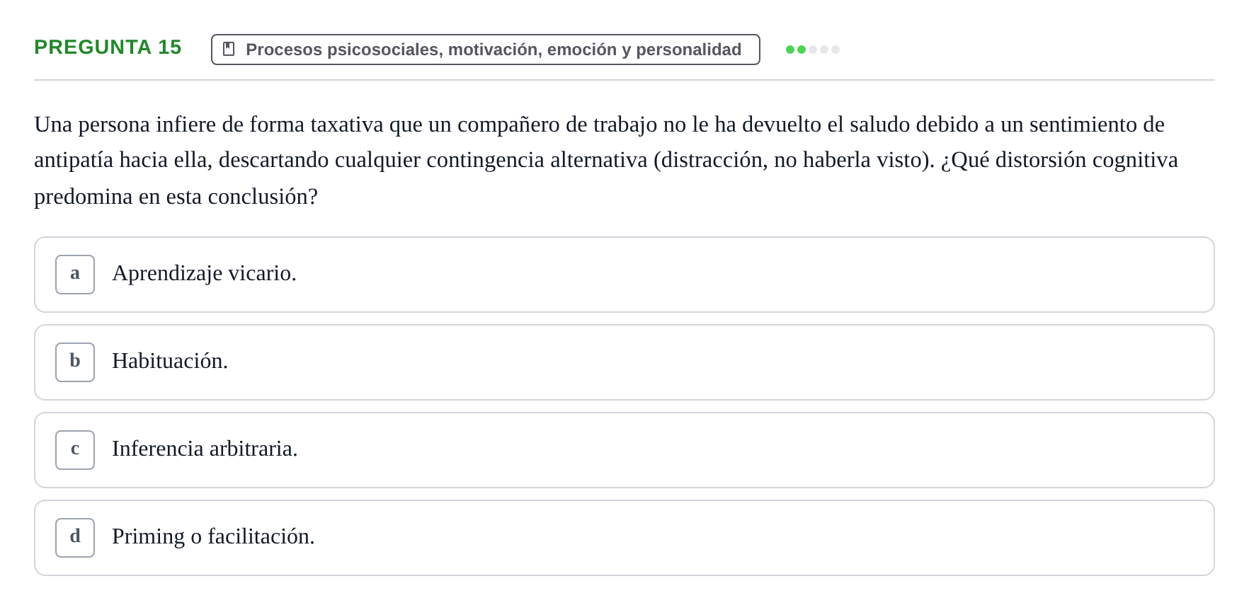 Enunciado: Pregunta 15
